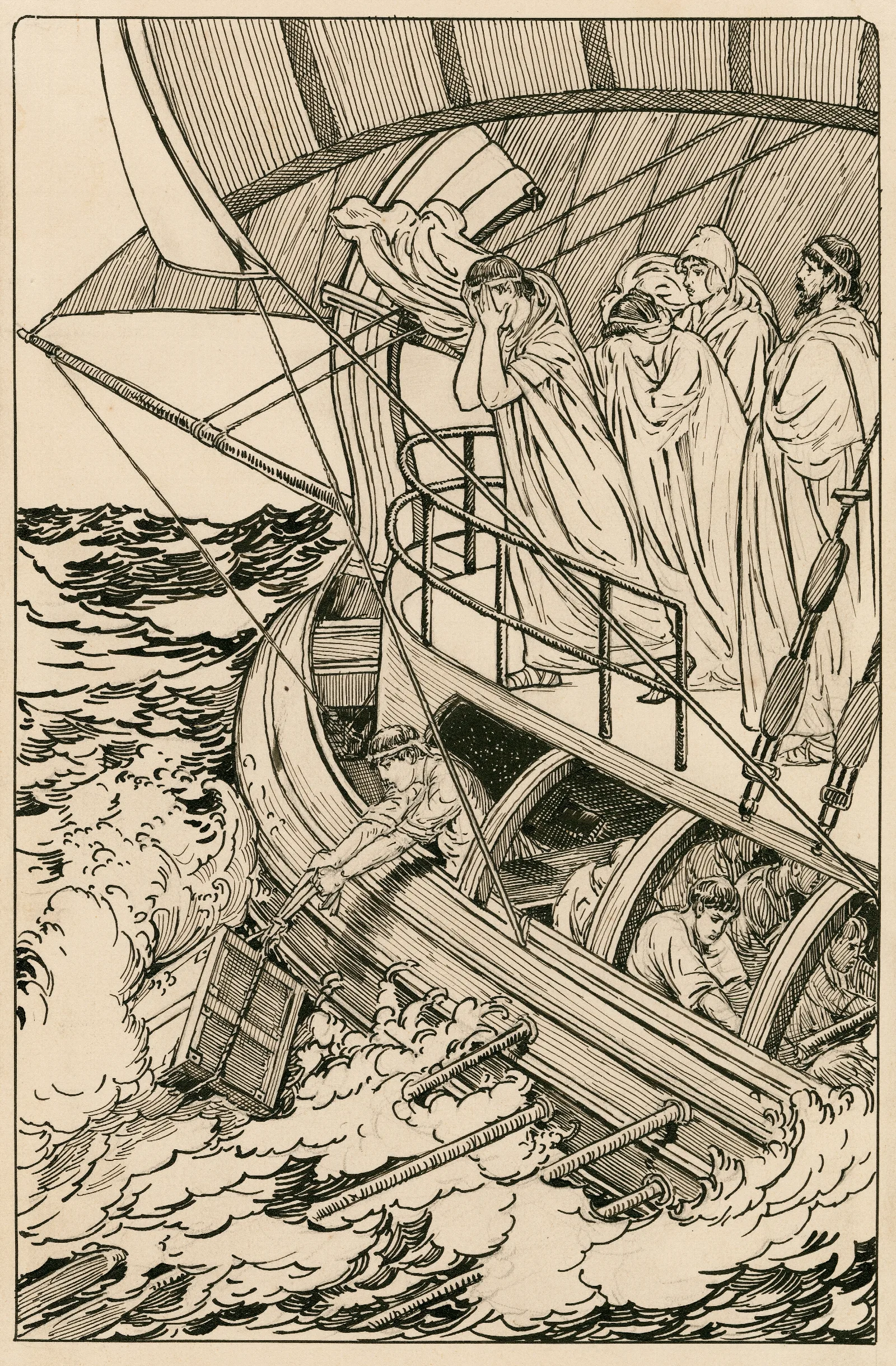 Pericles Prince Of Tyre As They Cast The Queen Overboard Wall Art by Louis Rhead - Canvas Print