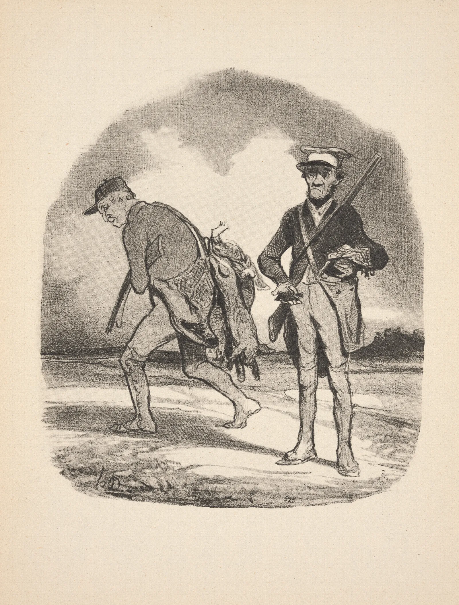 Hunting And Fishing Pl 06 Wall Art by Honoré Daumier - Canvas Print
