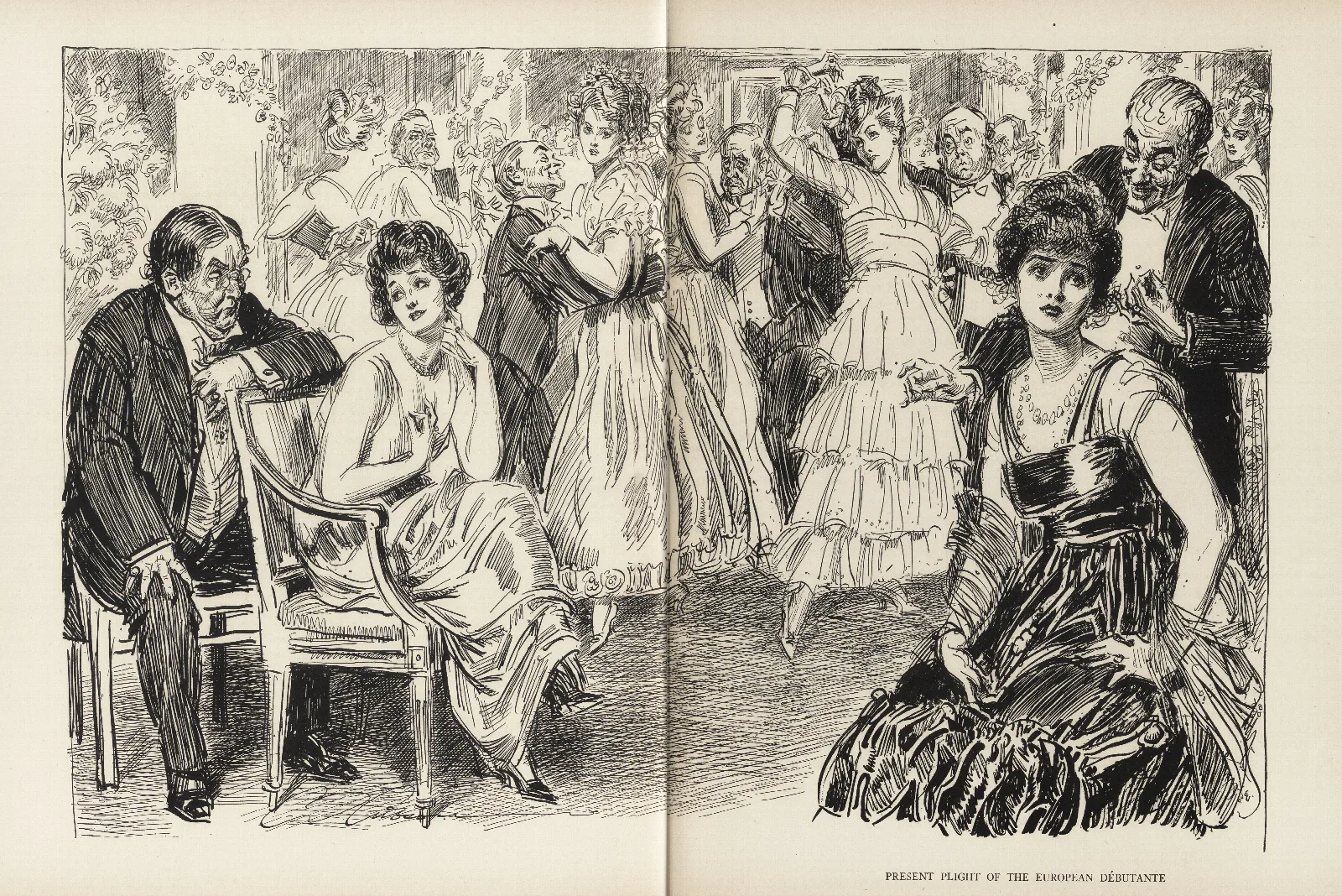 Present Plight Of The European Debutante Wall Art by Charles Dana Gibson - Canvas Print