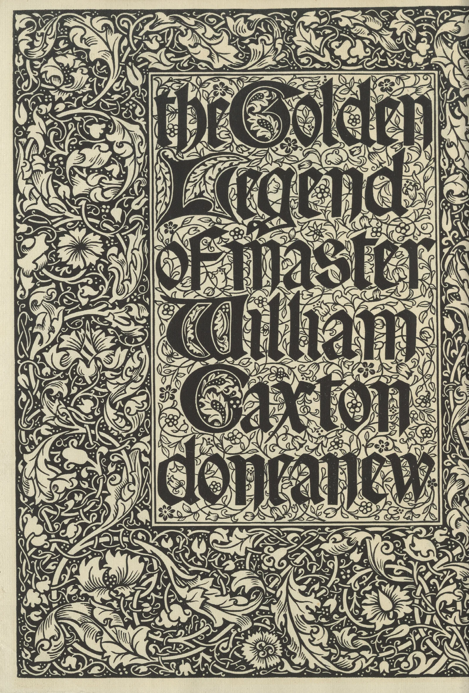 The Golden Legend Of Master William Caxton Done Anew Titlepage Wall Art by Sir Edward Coley Burne-Jones - Canvas Print