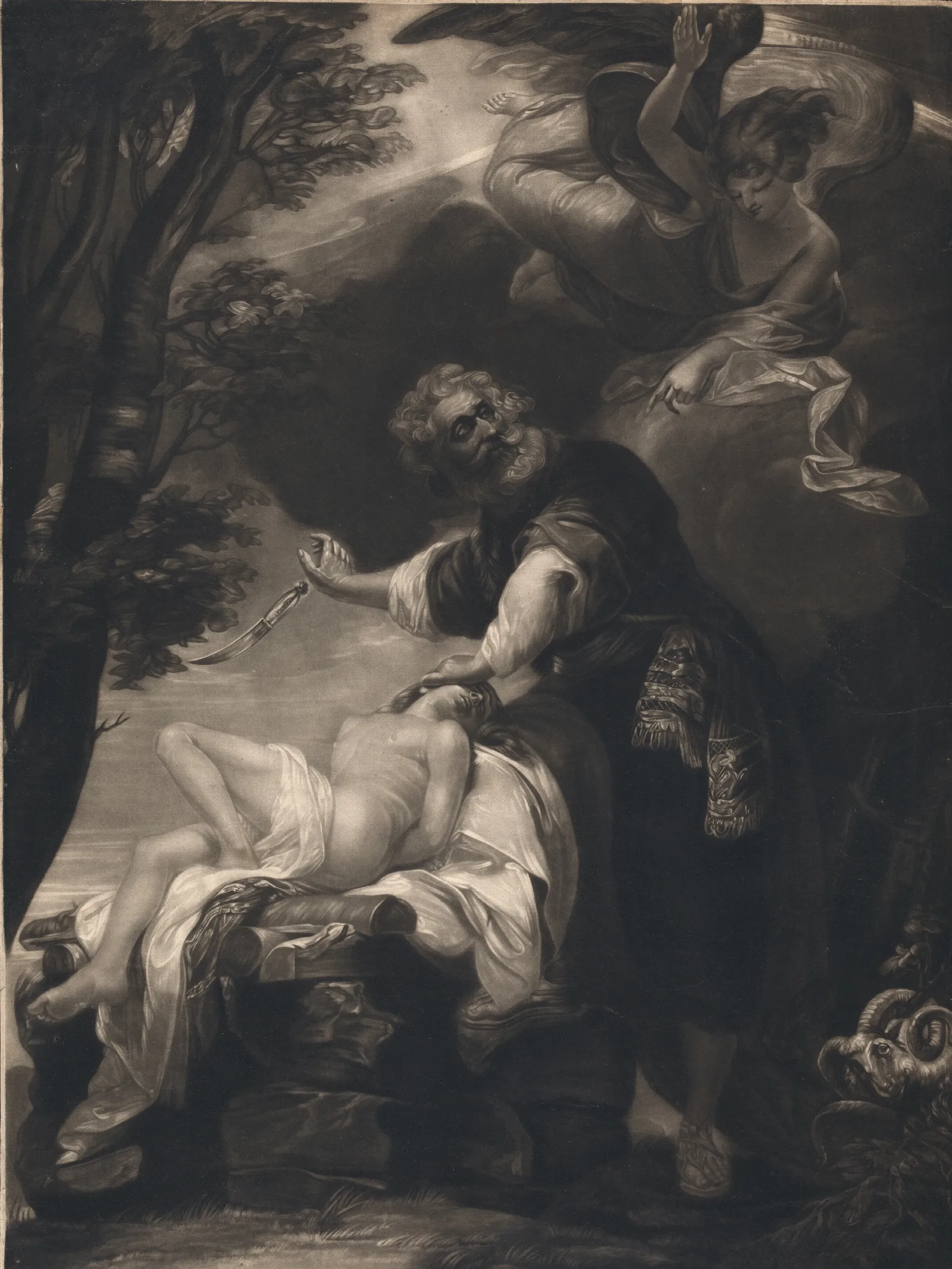 Abraham Offering Up His Son Wall Art by John Singleton Copley - Canvas Print