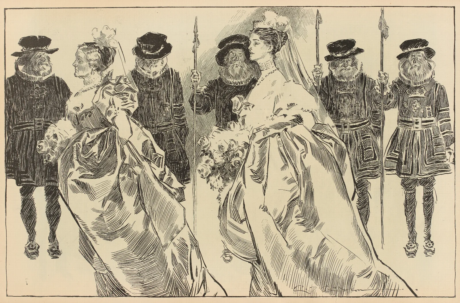 Illustration 244 by Charles Dana Gibson Wall Art by Charles Dana Gibson - Canvas Print