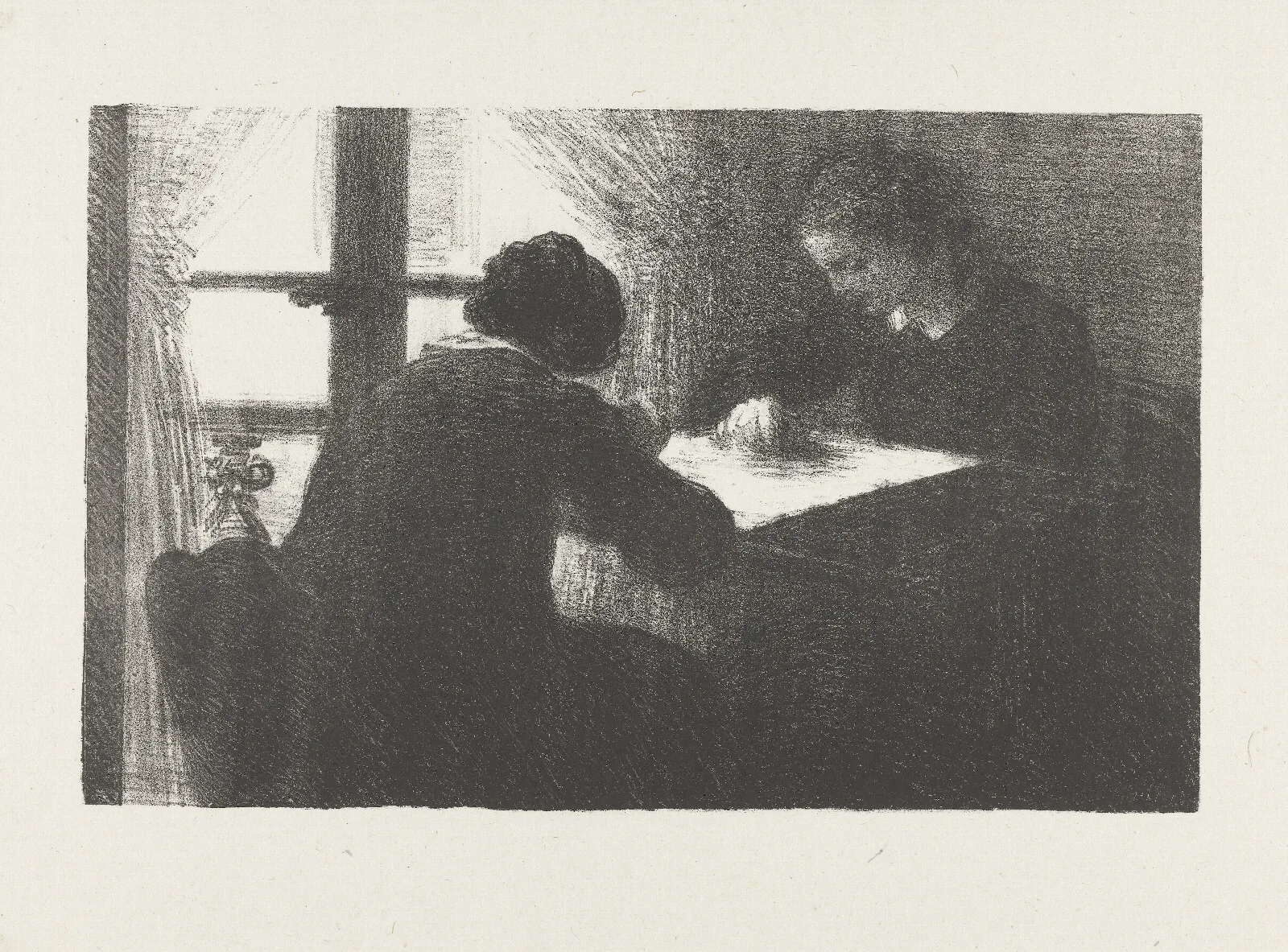 Interieur De Brodeuses Wall Art by Henri Fantin-Latour - Canvas Print