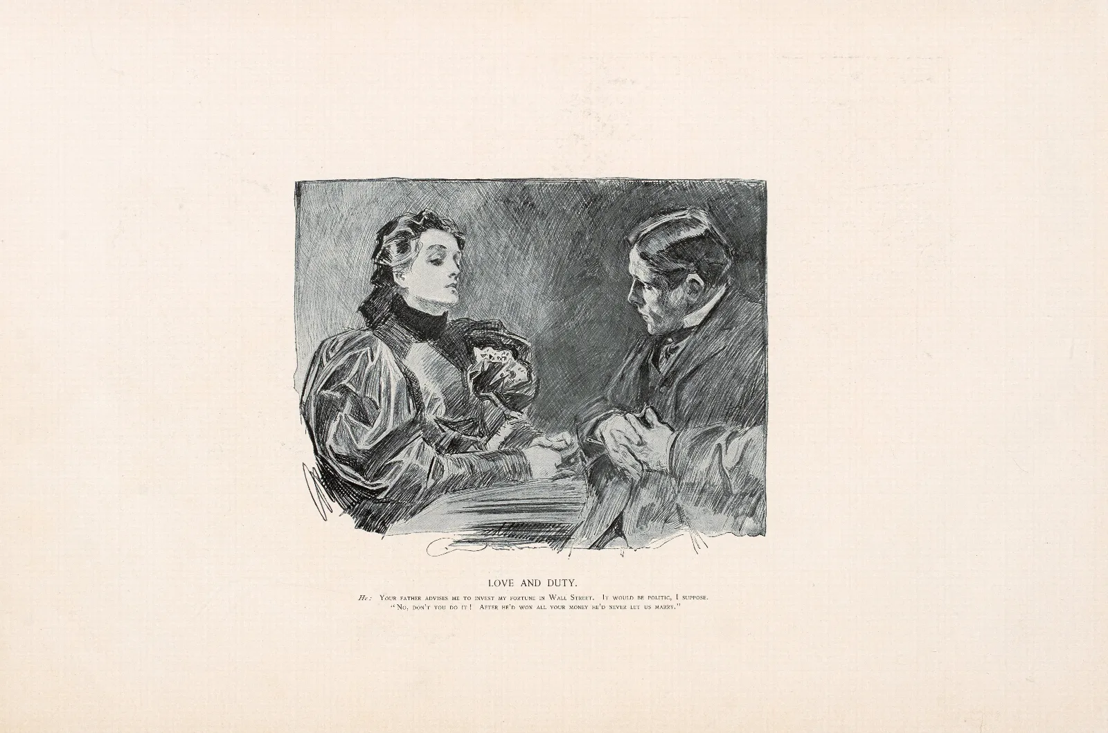 Love And Duty Wall Art by Charles Dana Gibson - Canvas Print