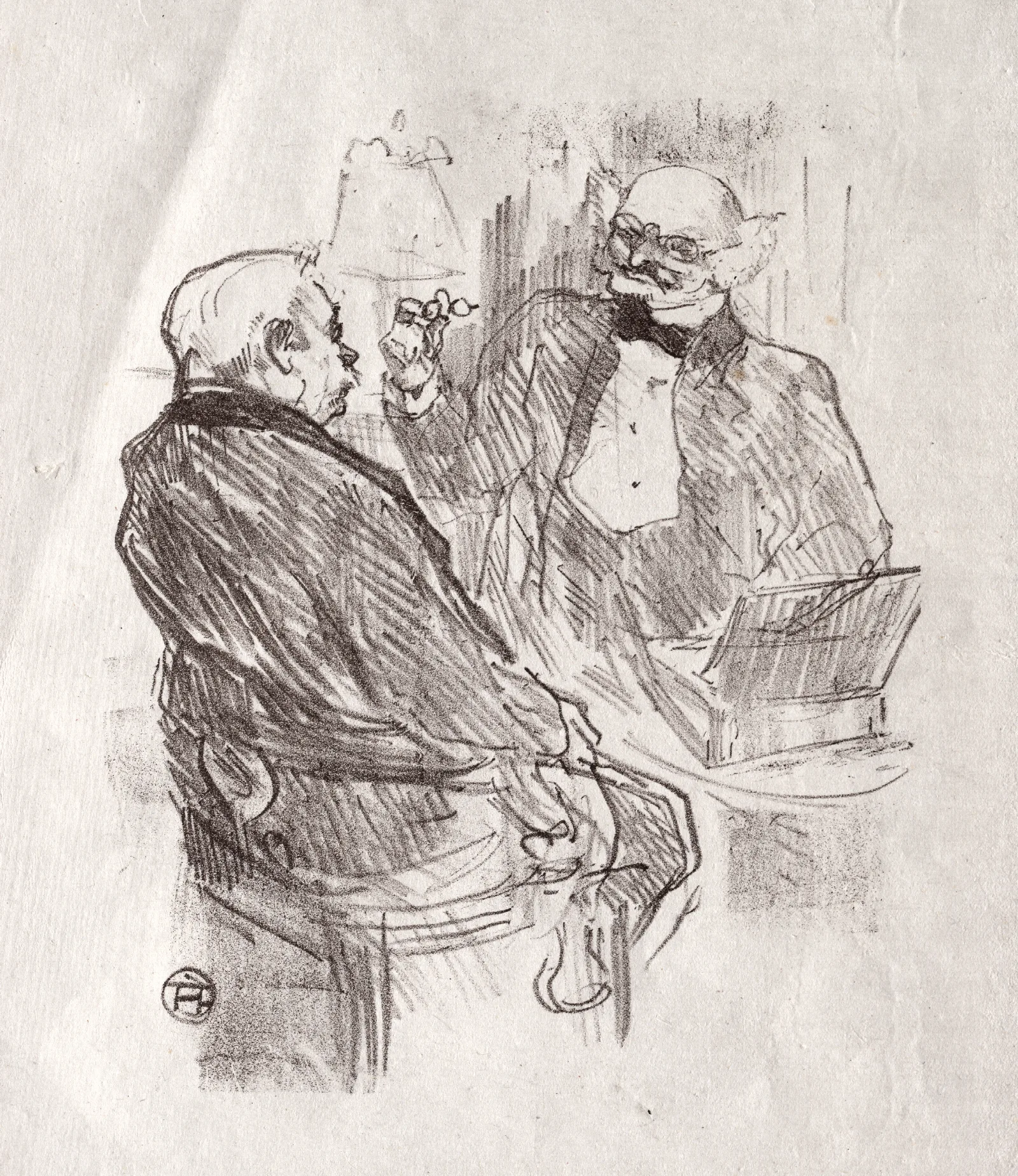 Au Pied Du Sinai Georges Clemenceau Et Loculiste Mayer Wall Art by Henri de Toulouse-Lautrec - Canvas Print