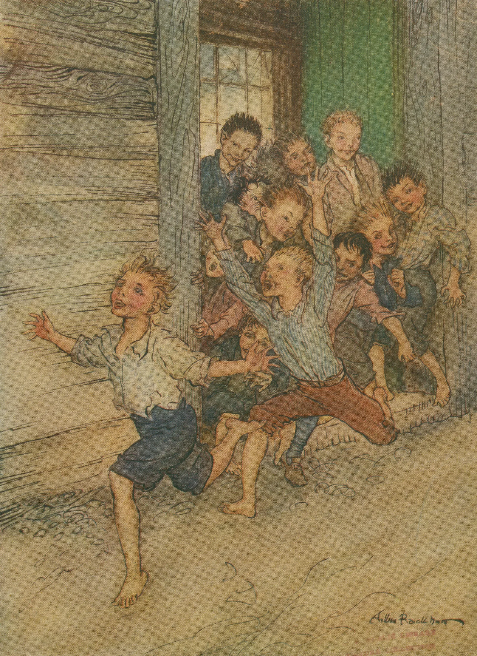 Bursting Forth Like A Legion Of Young Imps Wall Art by Arthur Rackham - Canvas Print