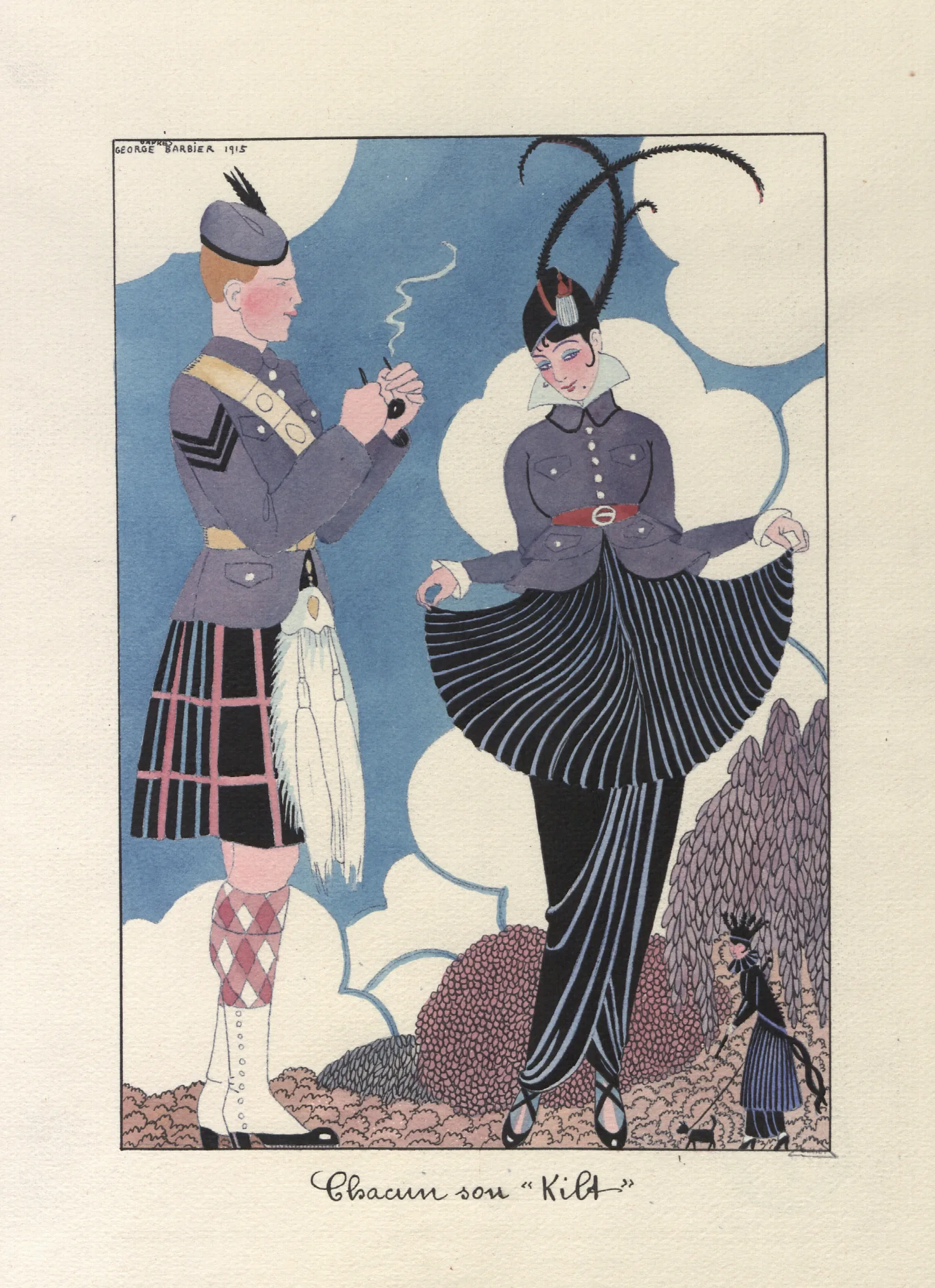 Chacun Son Kilt Wall Art by George Barbier - Canvas Print