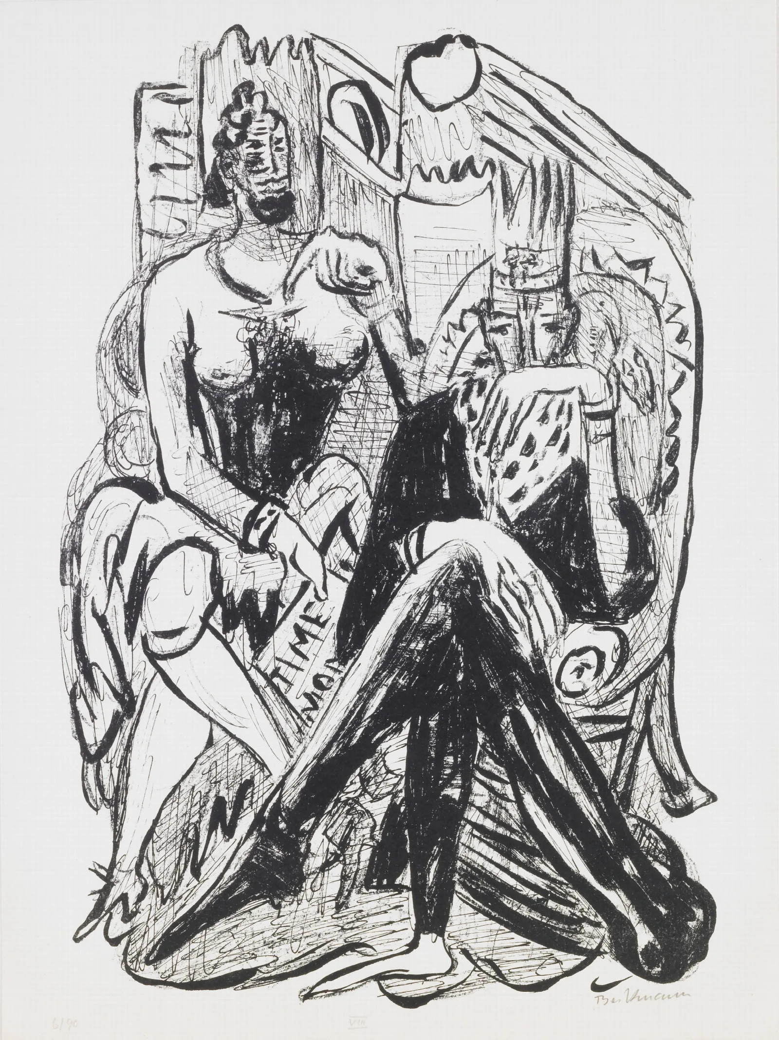 King And Demagogue Plate 8 From The Portfolio Day And Dream Wall Art by Max Beckmann - Canvas Print