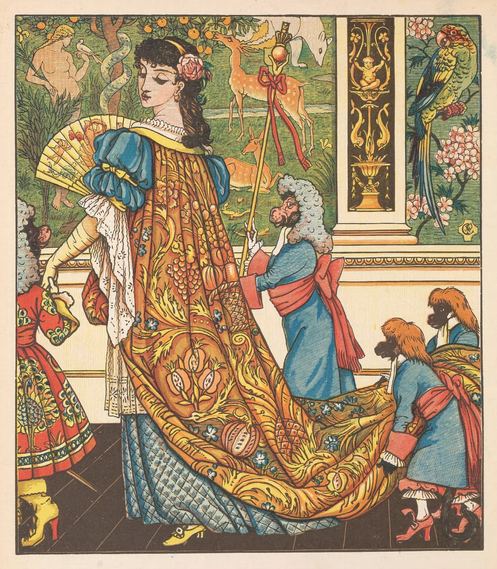 Beauty And The Beast Pl 04 Wall Art by Walter Crane - Canvas Print