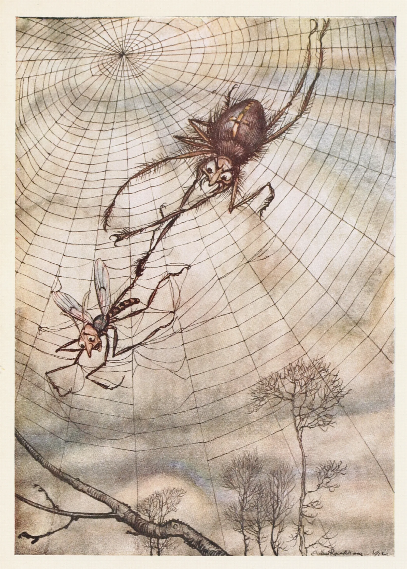 The Gnat And The Lion Wall Art by Arthur Rackham - Canvas Print