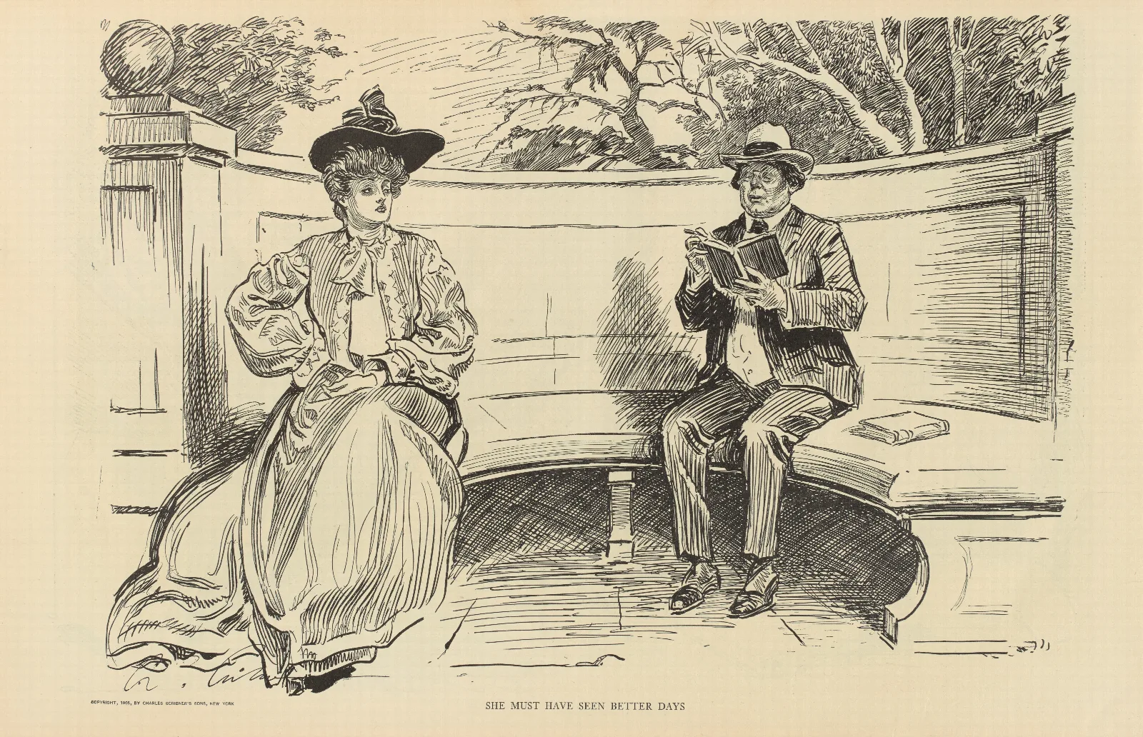 She Must Have Seen Better Days Wall Art by Charles Dana Gibson - Canvas Print