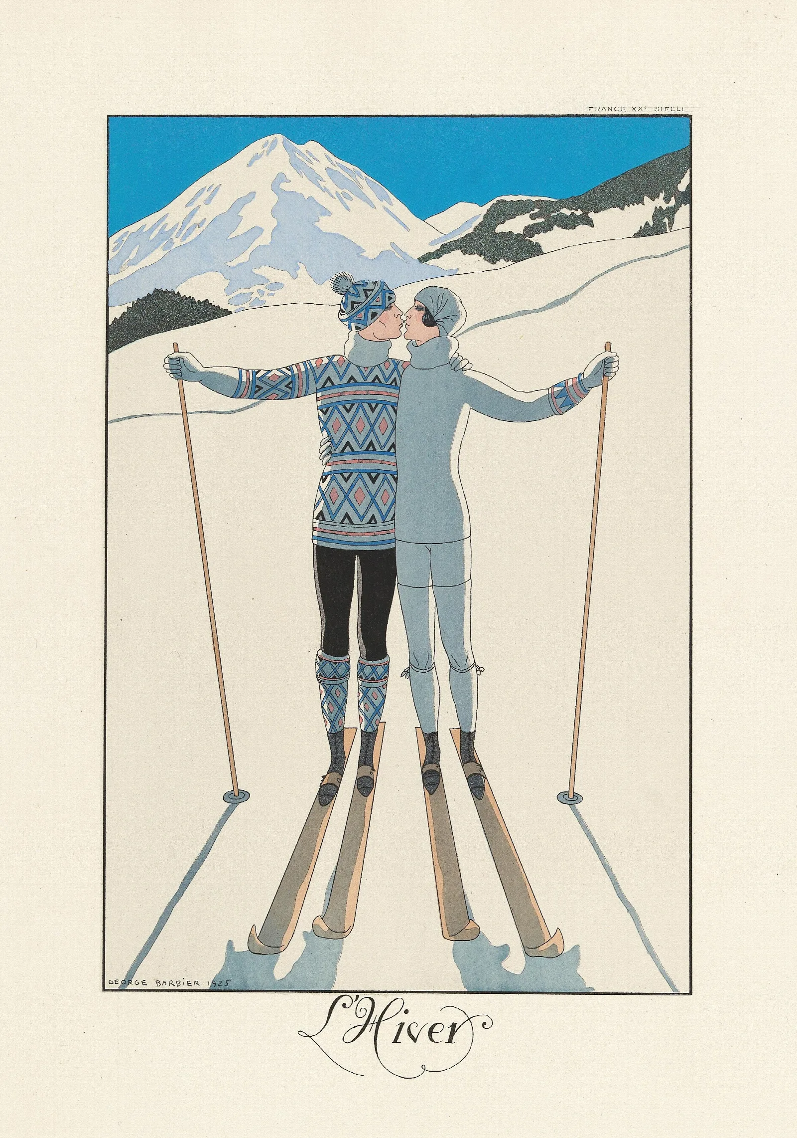 Lhiver Winter Wall Art by George Barbier - Canvas Print