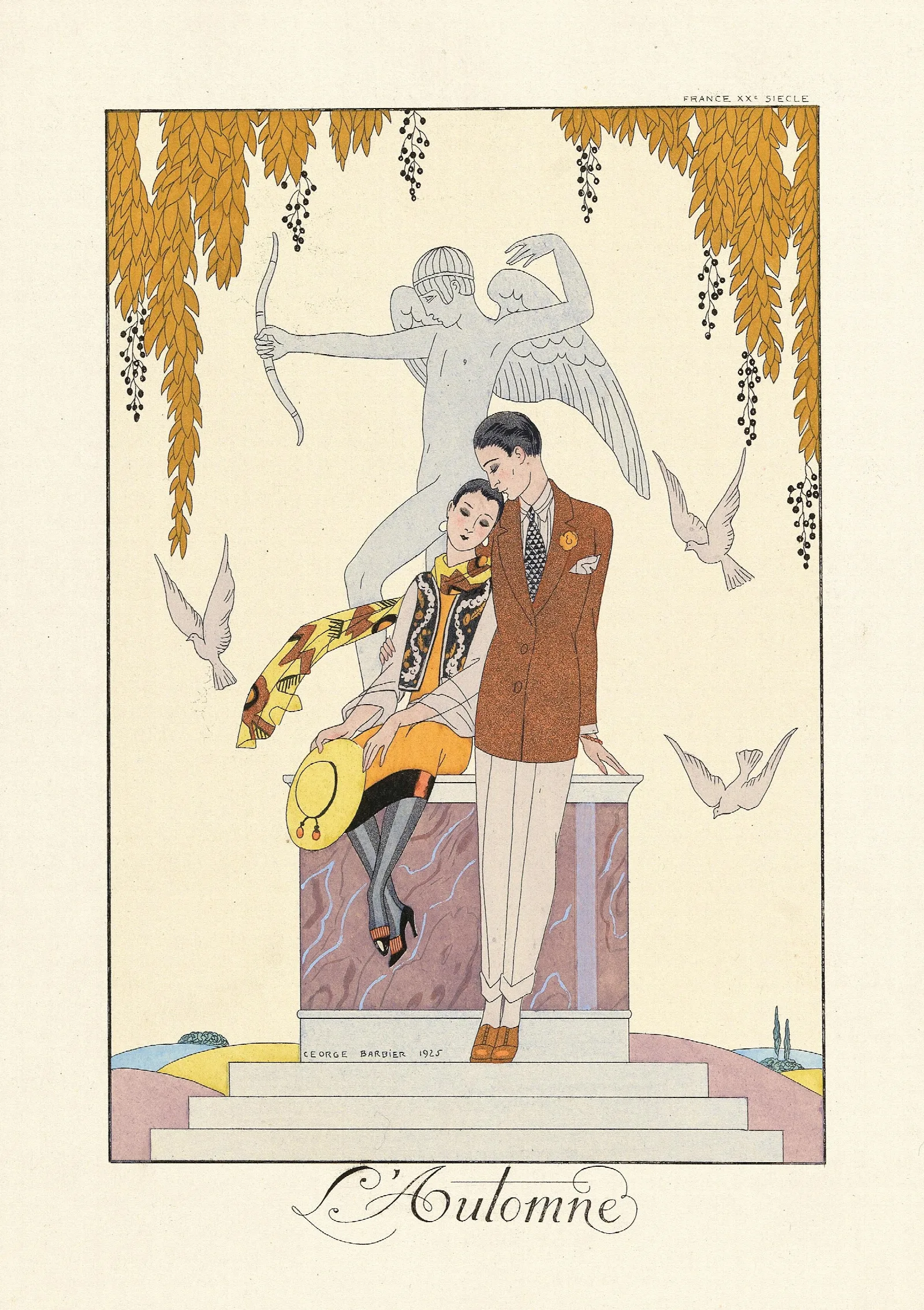Lautomne Autumn Wall Art by George Barbier - Canvas Print