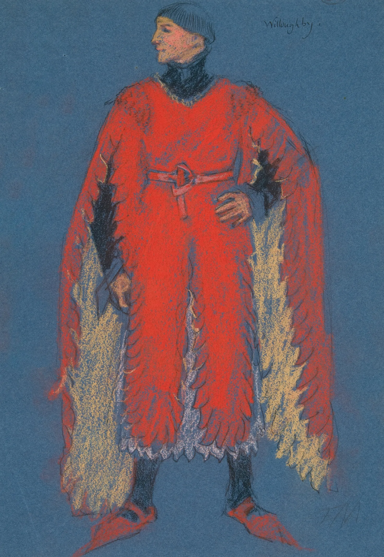 Willoughby Costume Sketch For Henry Irvings Planned Production Of King Richard Ii 2 Wall Art by Edwin Austin Abbey - Canvas Print