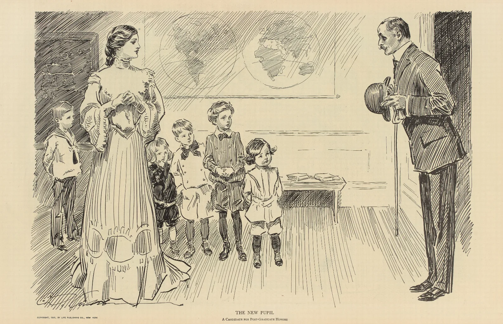 The New Pupil Wall Art by Charles Dana Gibson - Canvas Print