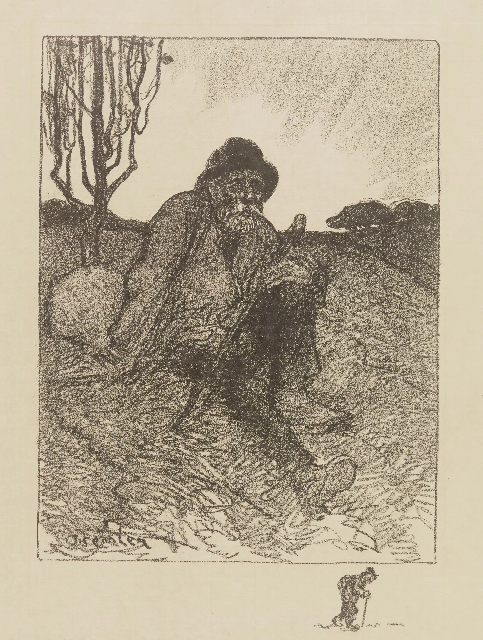 Chemineau Assis 2 Wall Art by Théophile Alexandre Steinlen - Canvas Print