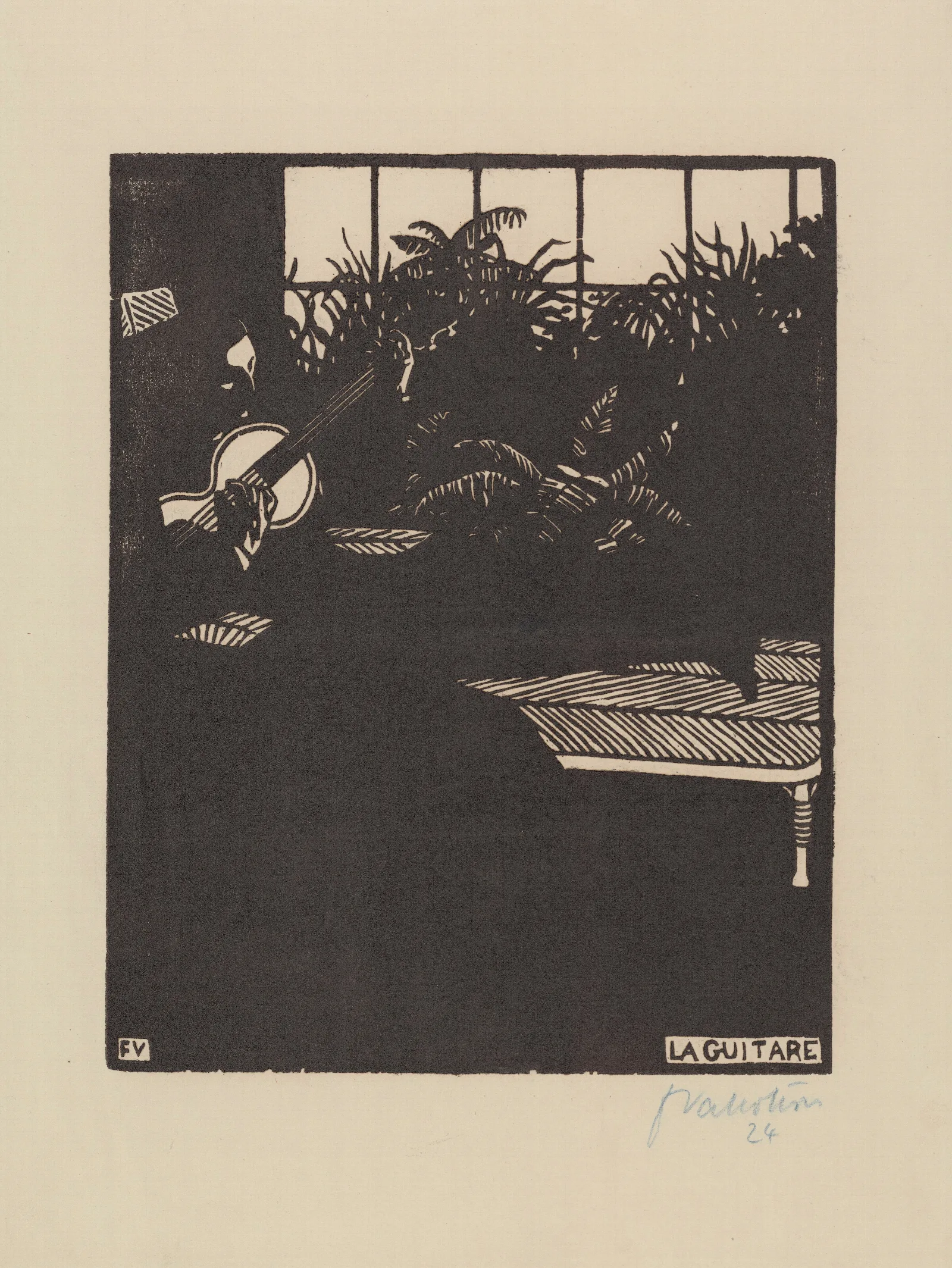 La Guitare Wall Art by Félix Vallotton - Canvas Print