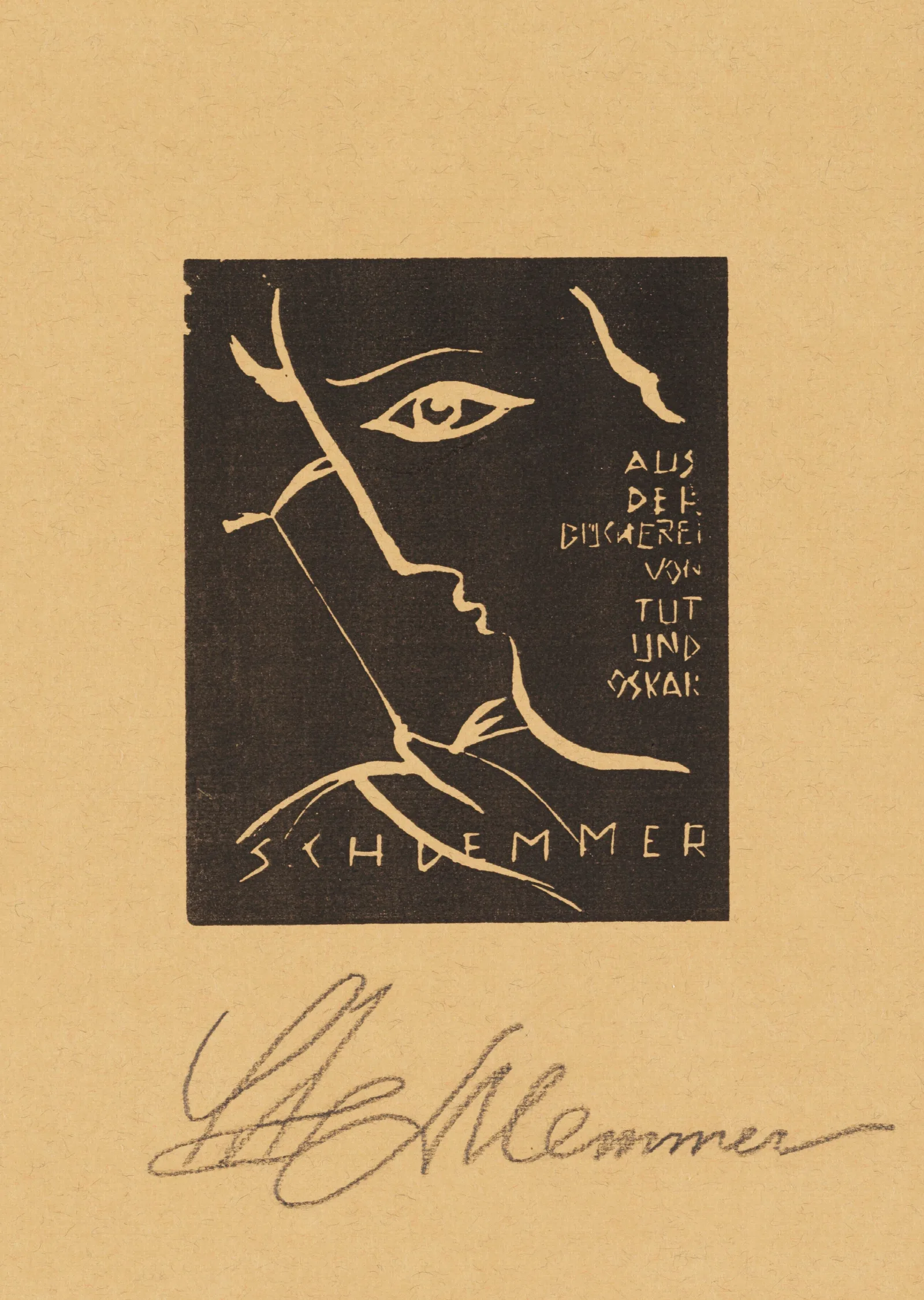 Exlibris Wall Art by Oskar Schlemmer - Canvas Print