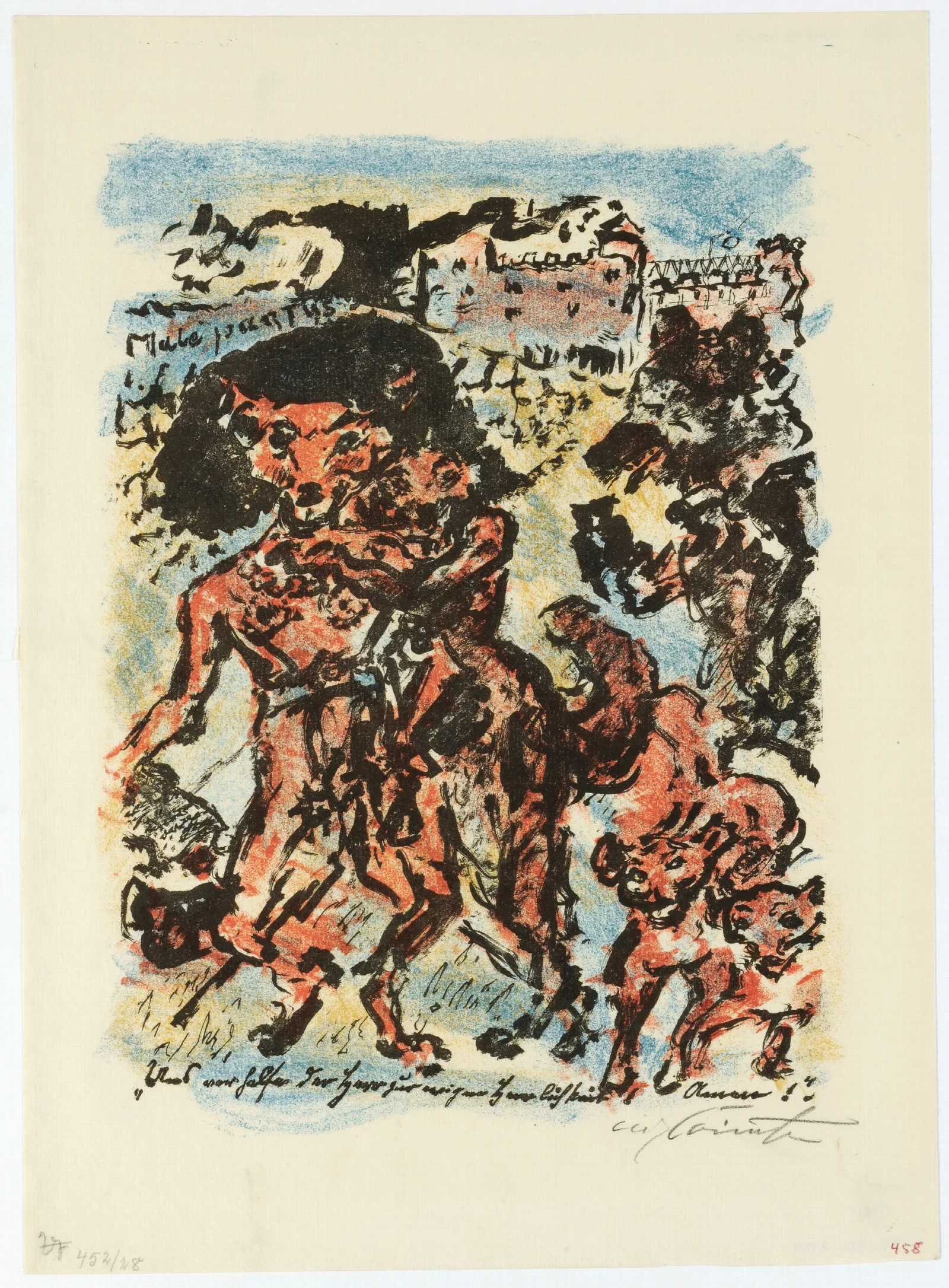 Reinecke Mit Frau Und Kindern Stolz Uber Seine Erhohung Zum Kanzler Des Reiches Wall Art by Lovis Corinth - Canvas Print