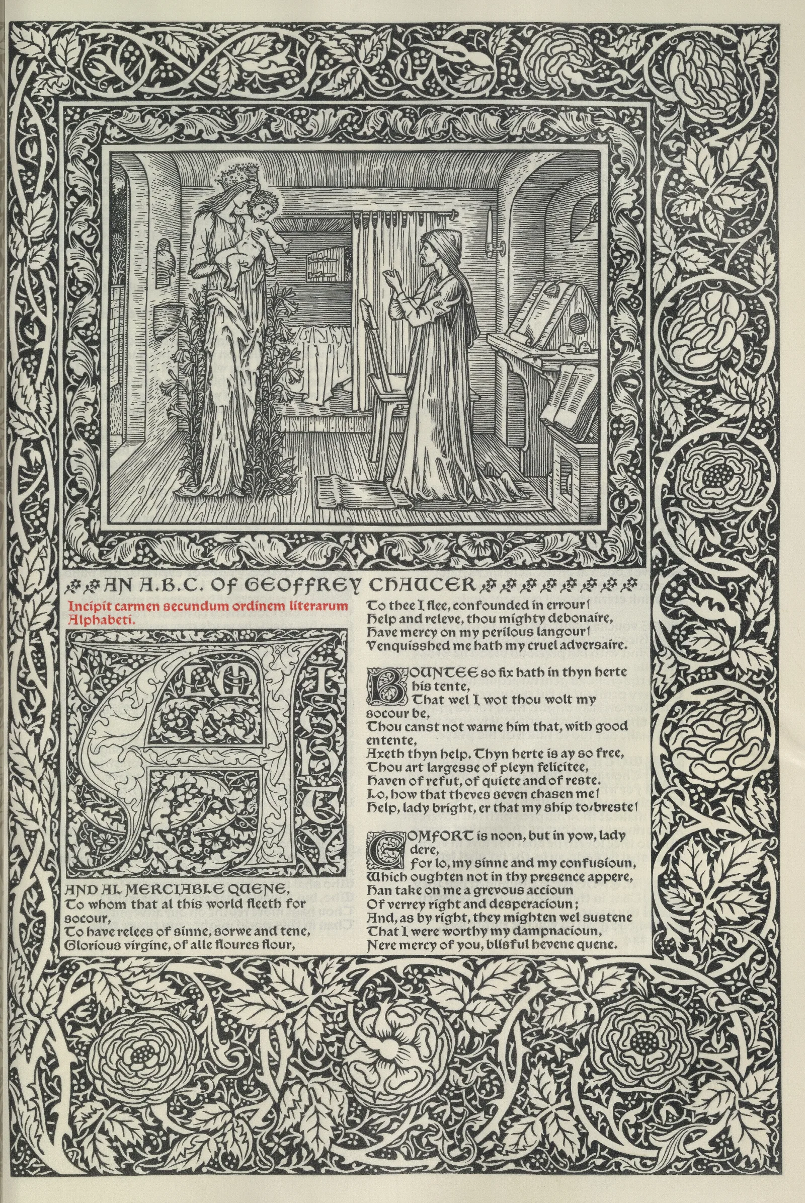 The Works Of Geoffrey Chaucer Pl 30 Wall Art by Sir Edward Coley Burne-Jones - Canvas Print
