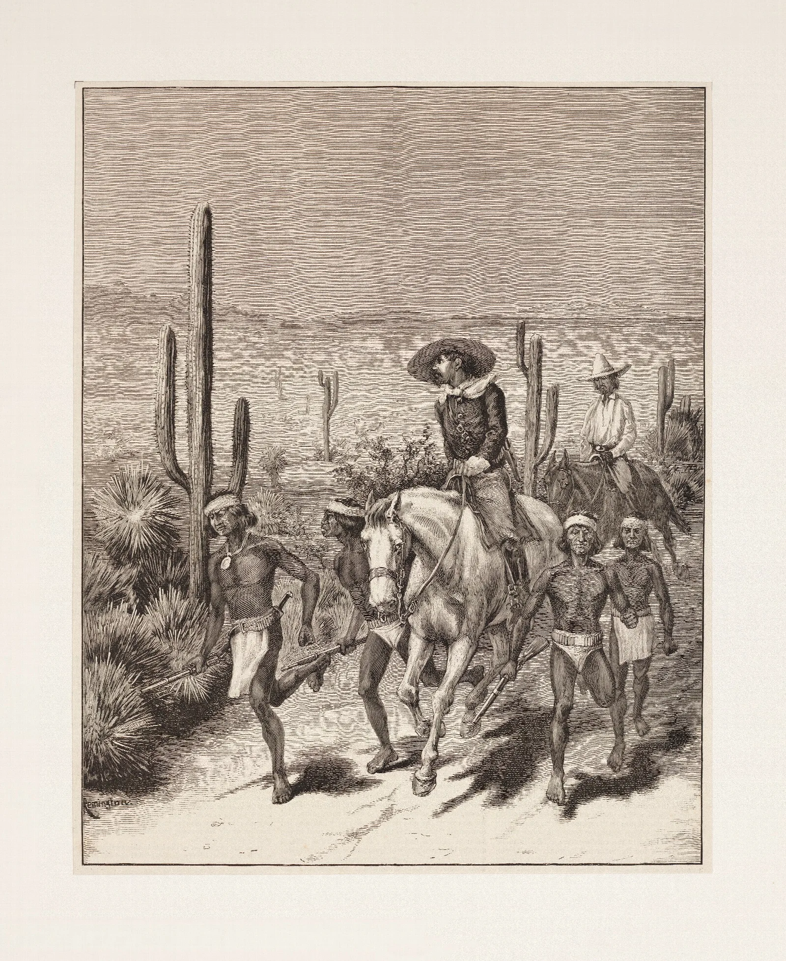 The Apache War Indian Scouts On Geronimos Trail Wall Art by Frederic Remington - Canvas Print