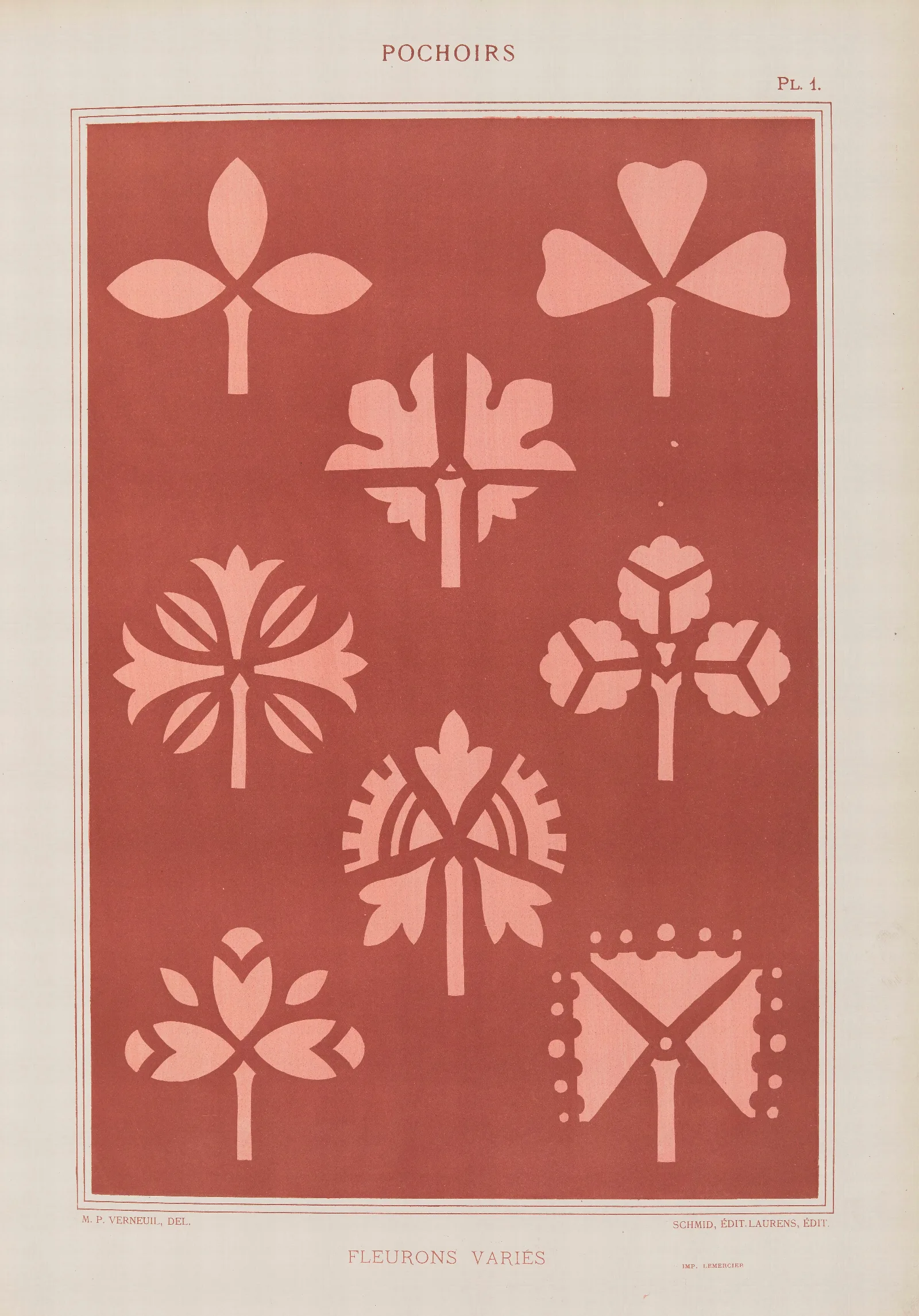 Fleurons Varies Wall Art by Maurice Pillard Verneuil - Canvas Print