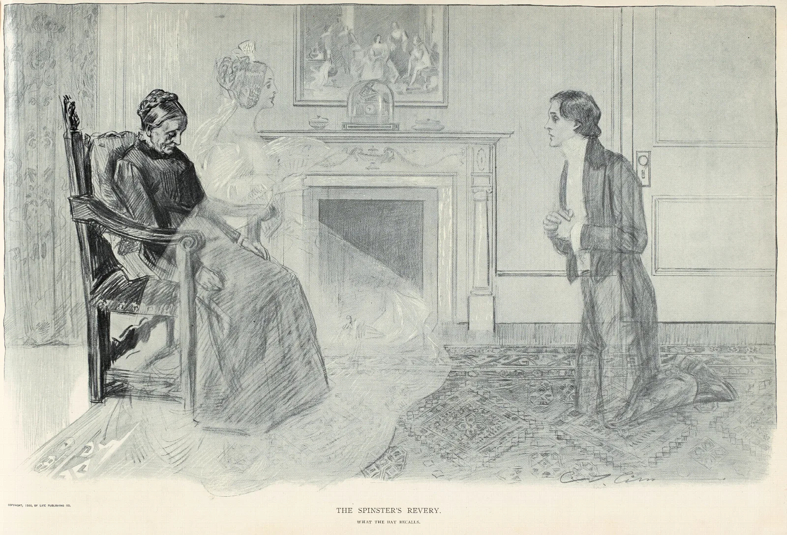 The Spinsters Revery Wall Art by Charles Dana Gibson - Canvas Print