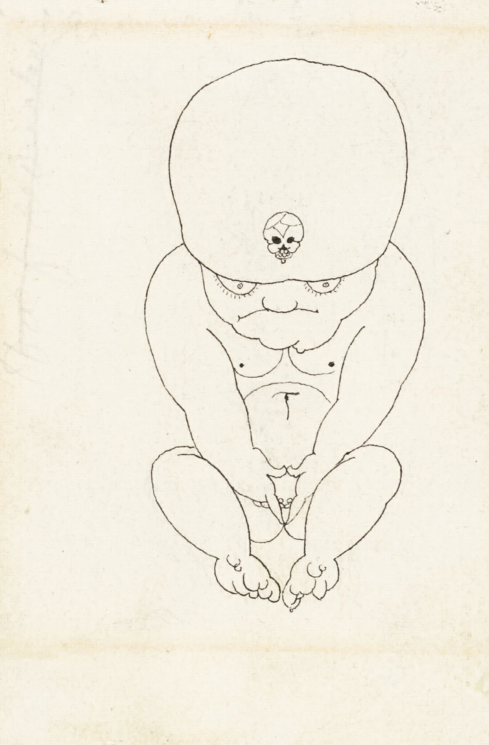 Crouching Midget Wall Art by Aubrey Vincent Beardsley - Canvas Print