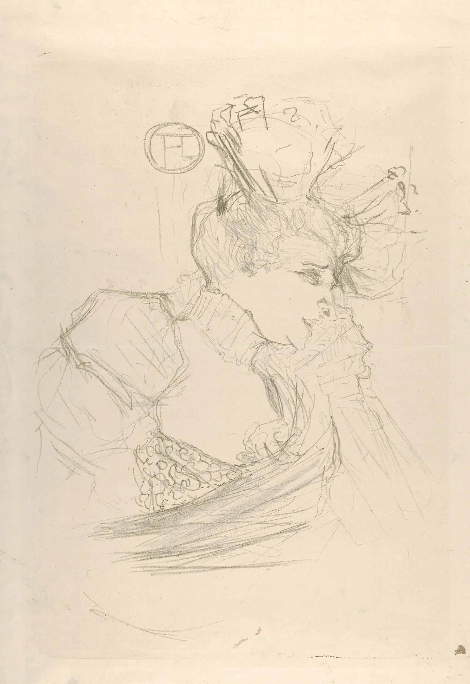 Portrait Bust Of Mademoiselle Marcelle Lender Wall Art by Henri de Toulouse-Lautrec - Canvas Print