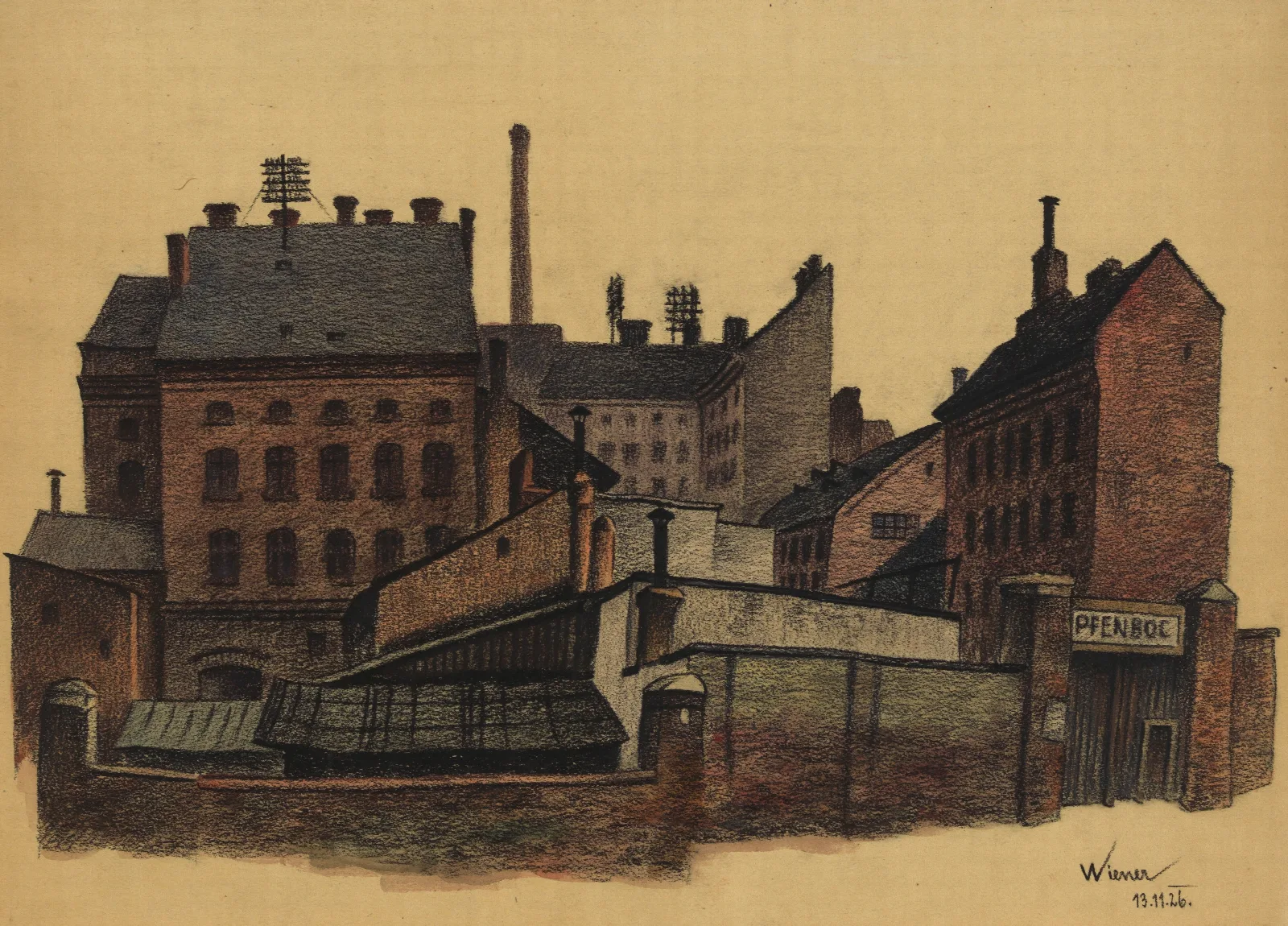 Ohne Titel Stadthauser Wien Wall Art by Karl Wiener - Canvas Print