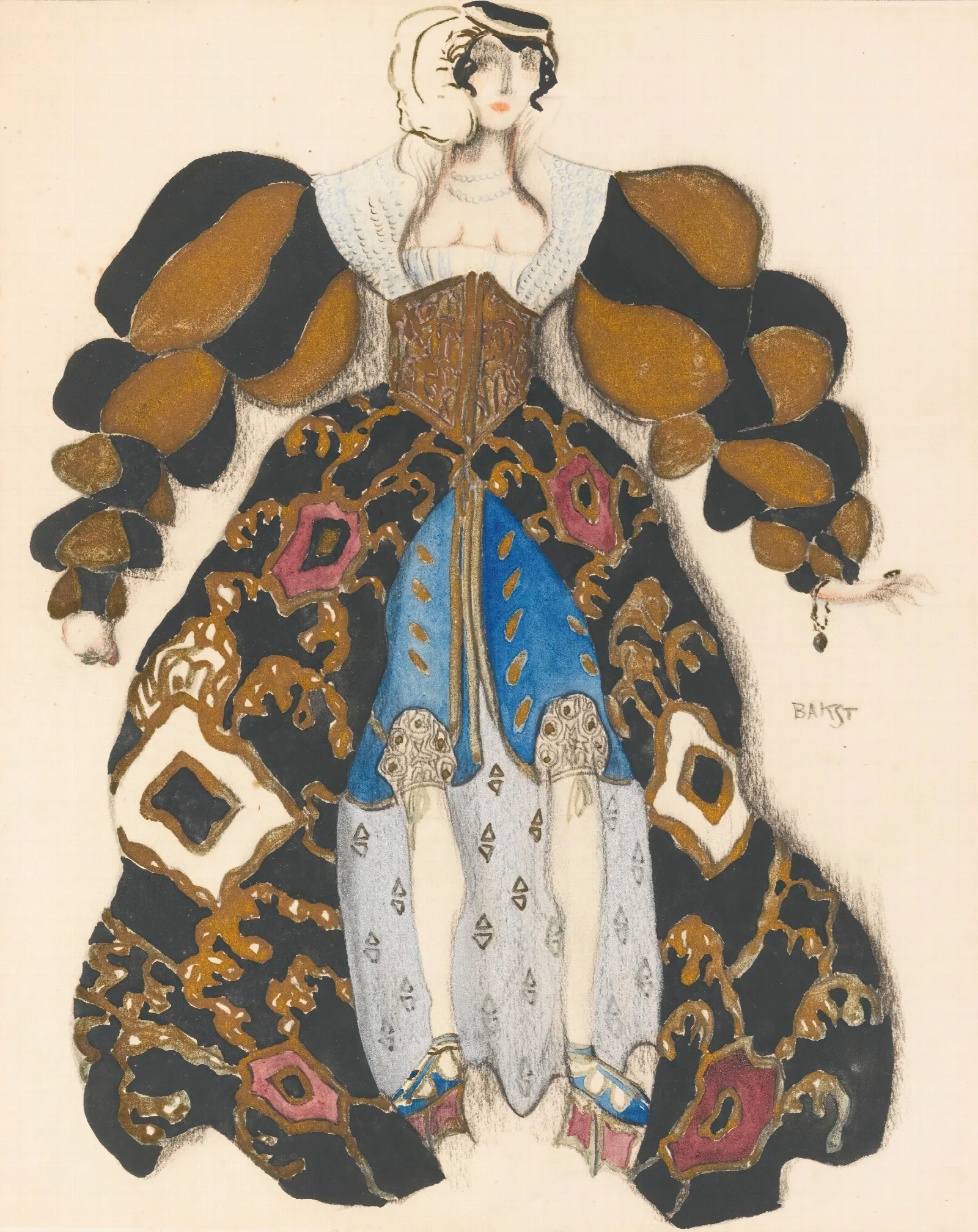Costume Design For Potiphars Wife In The Legend Of Joseph Wall Art by Léon Bakst - Canvas Print