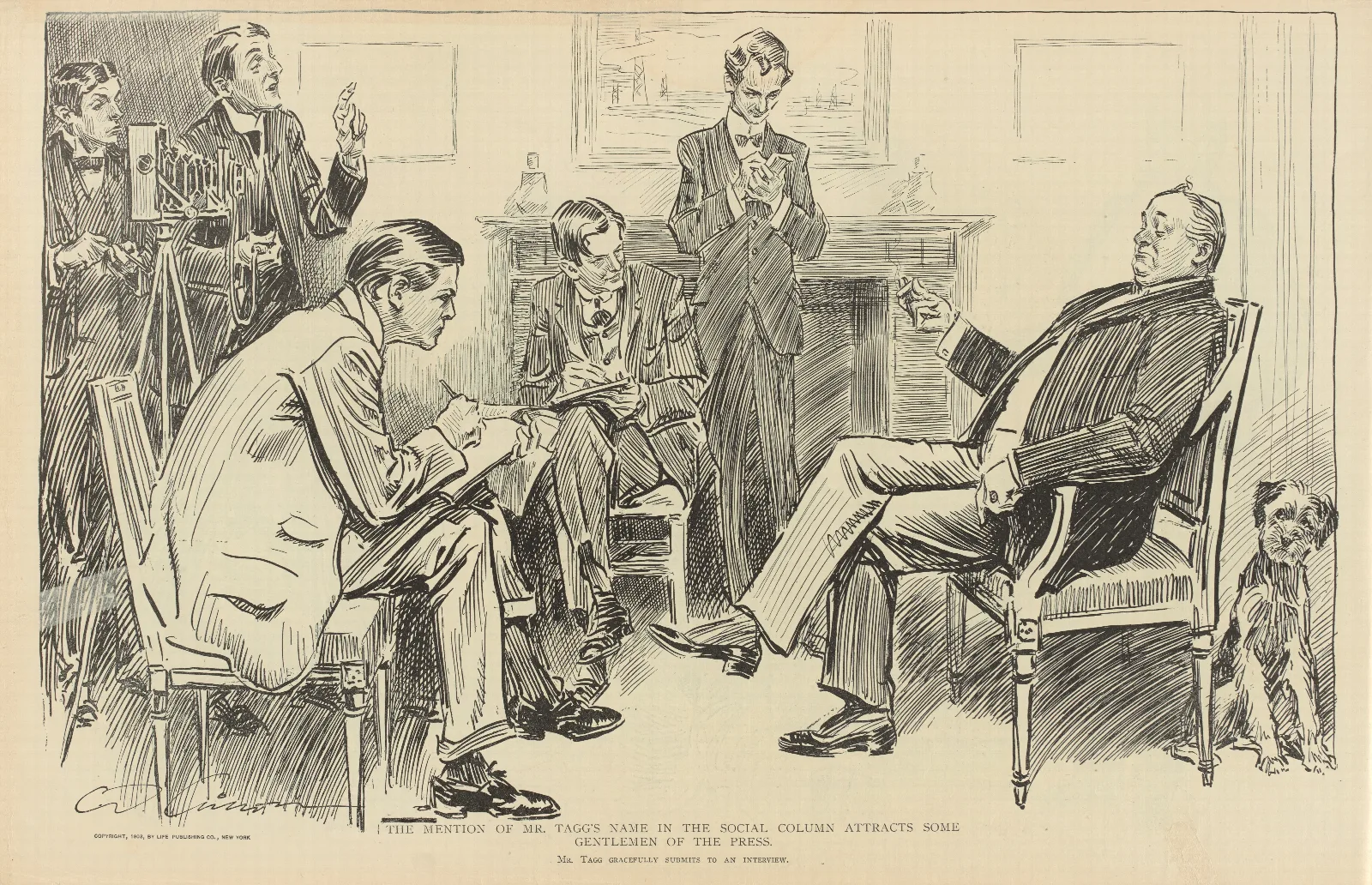 The Mention Of Mr Taggs Name Wall Art by Charles Dana Gibson - Canvas Print