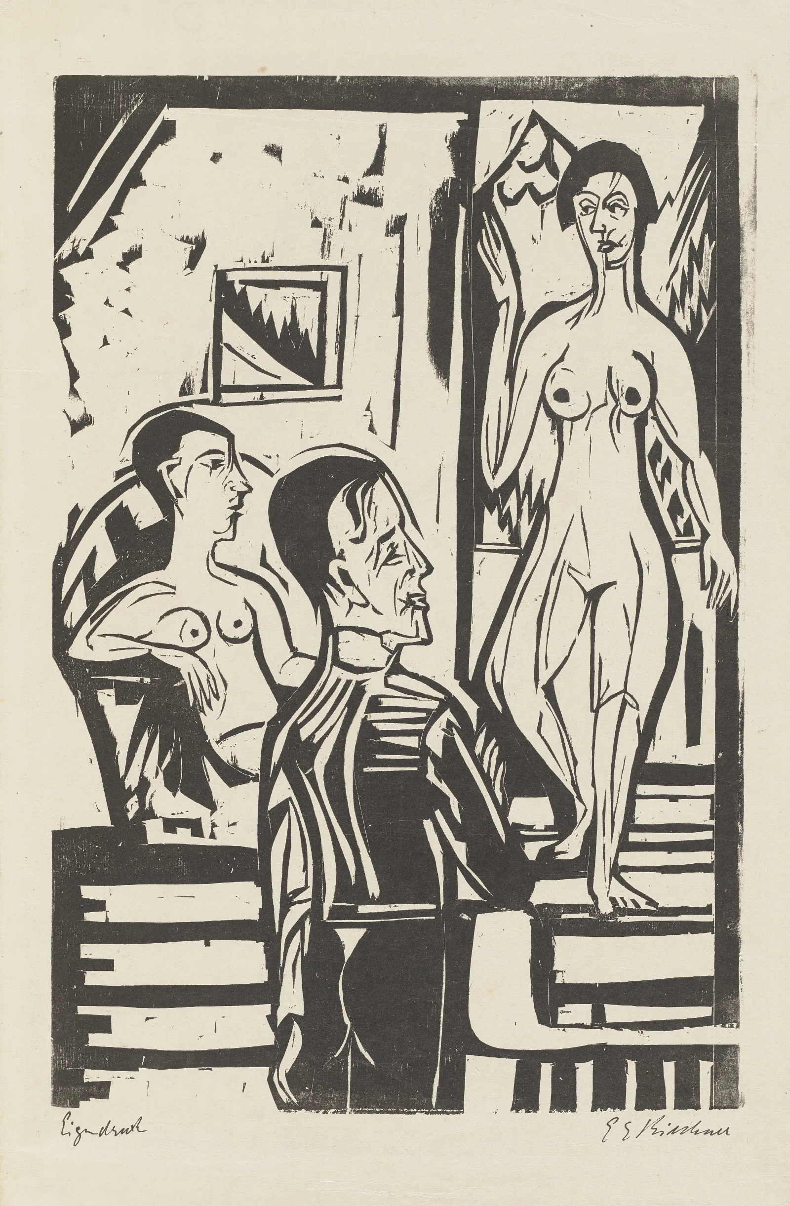 Lapres Midi Du Peintre Wall Art by Ernst Ludwig Kirchner - Canvas Print