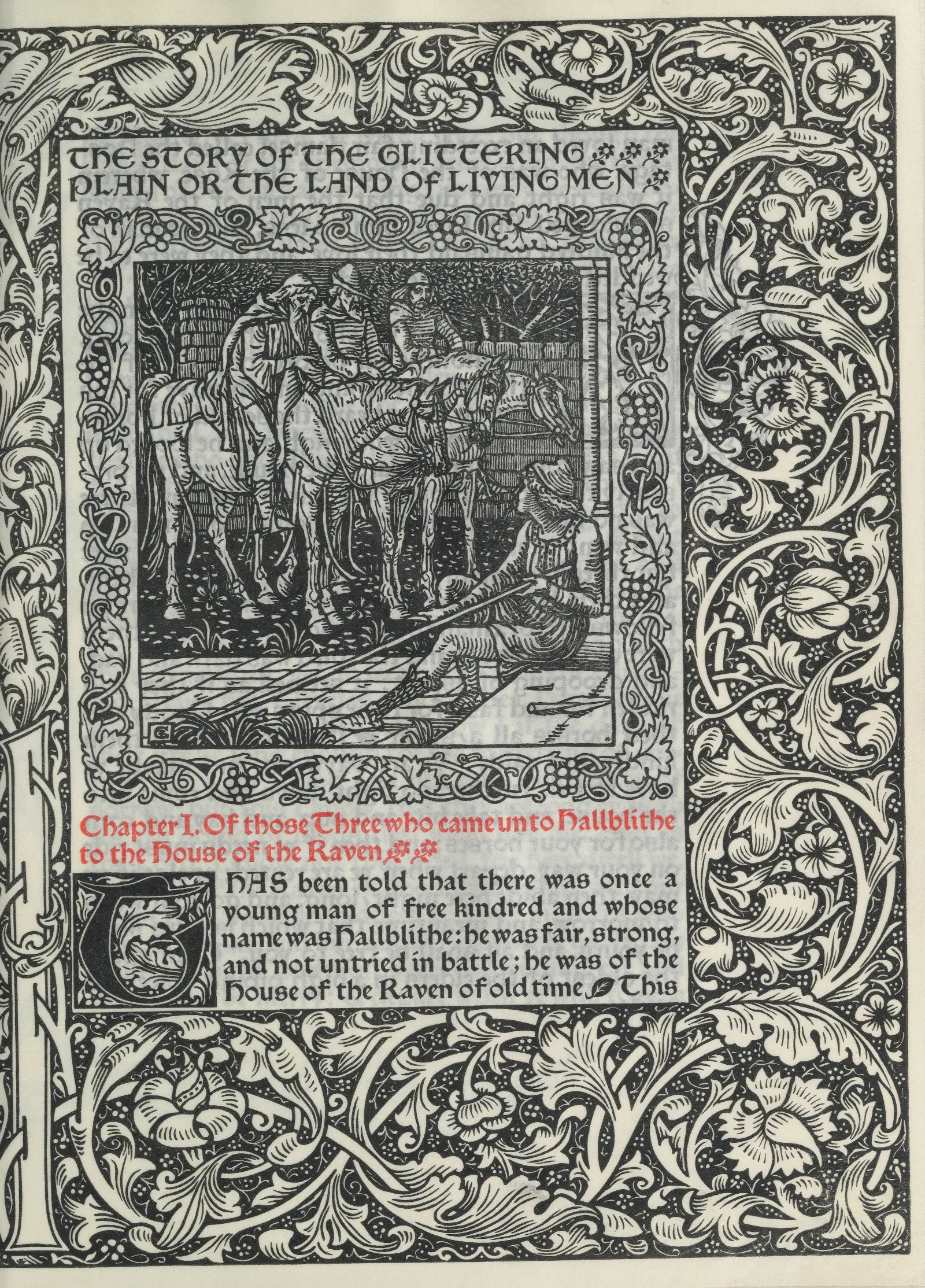 Chapter I Of Those Three Who Came Unto Hallblithe To The House Of The Raven Wall Art by Walter Crane - Canvas Print