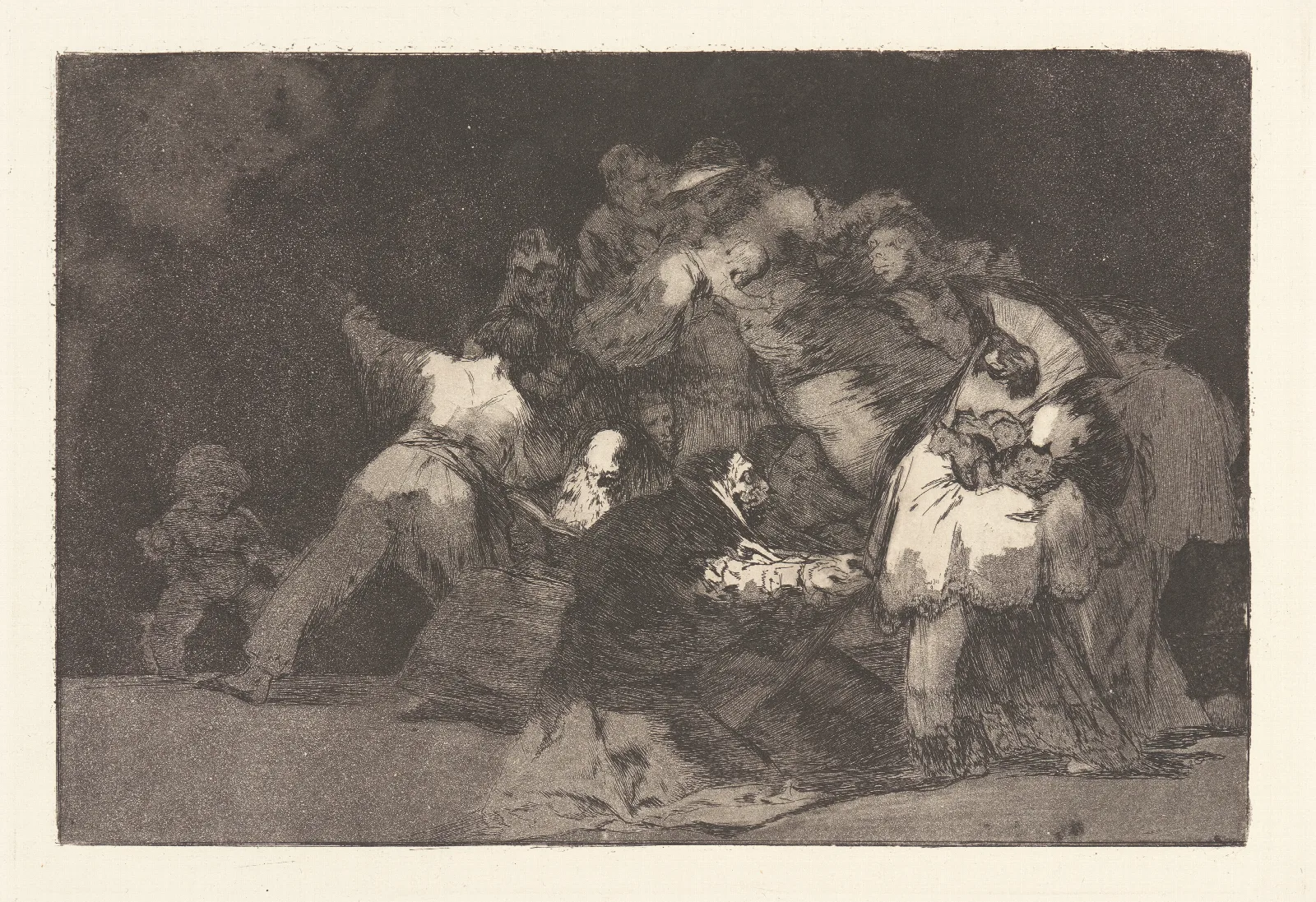 The Claws Of A Cat And The Dress Of A Devotee Similar To Vice Is Often Clothed In Virtues Habit General Folly Unas De Gato Y Habito De Beato Disparate General Wall Art by Francisco de Goya - Canvas Print
