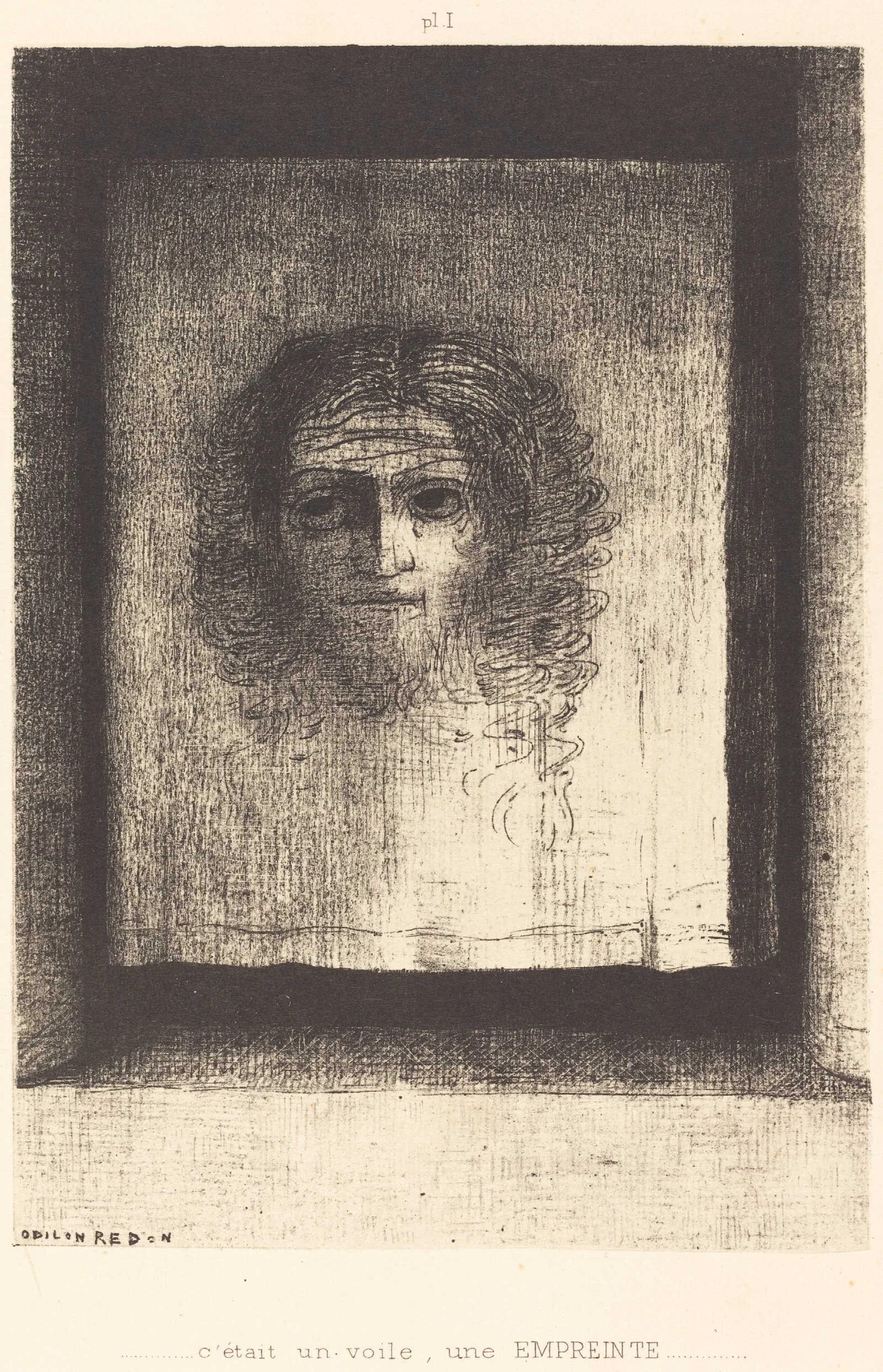 Cetait Un Voile Un Empriente It Was A Veil An Imprint by Odilon Redon - Canvas Print