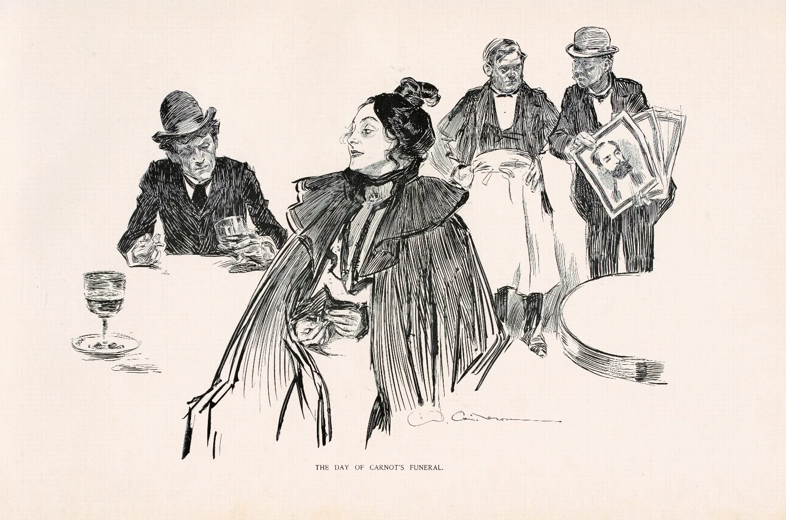 The Day Of Carnots Funeral Wall Art by Charles Dana Gibson - Canvas Print