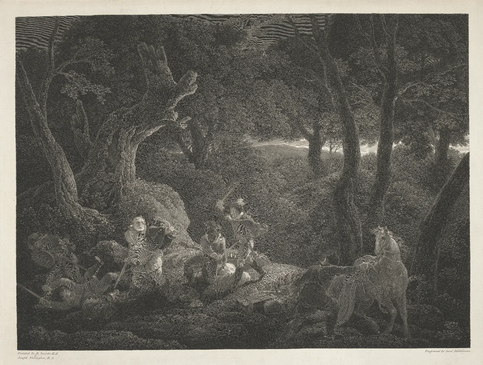 Henry Iv Part I Act Ii Scene Ii The Road By Gadshill Prince Henry Poins Peto Falstaff Wall Art by Robert Smirke - Canvas Print