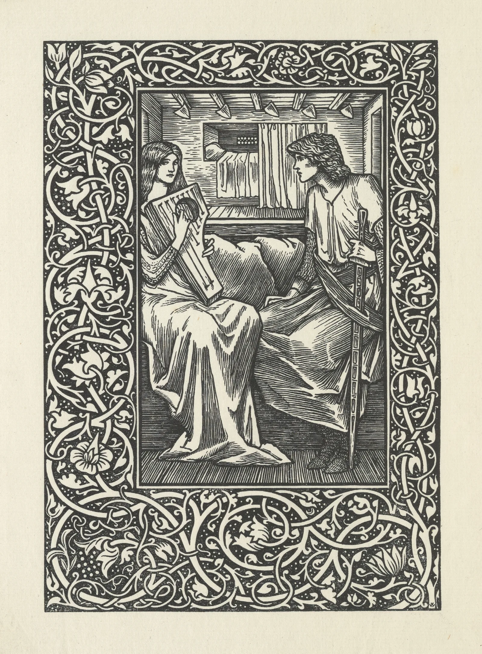 Sire Degrevaunt Wall Art by Sir Edward Coley Burne-Jones - Canvas Print