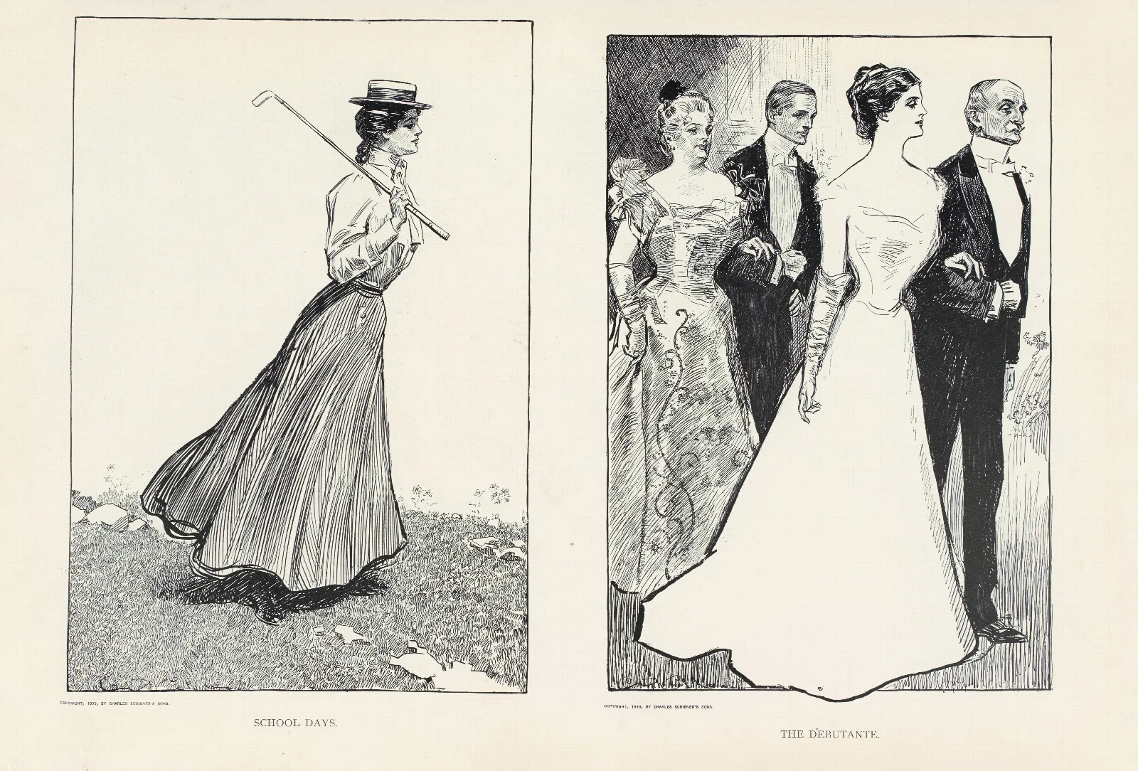 School Days The Debutante Wall Art by Charles Dana Gibson - Canvas Print