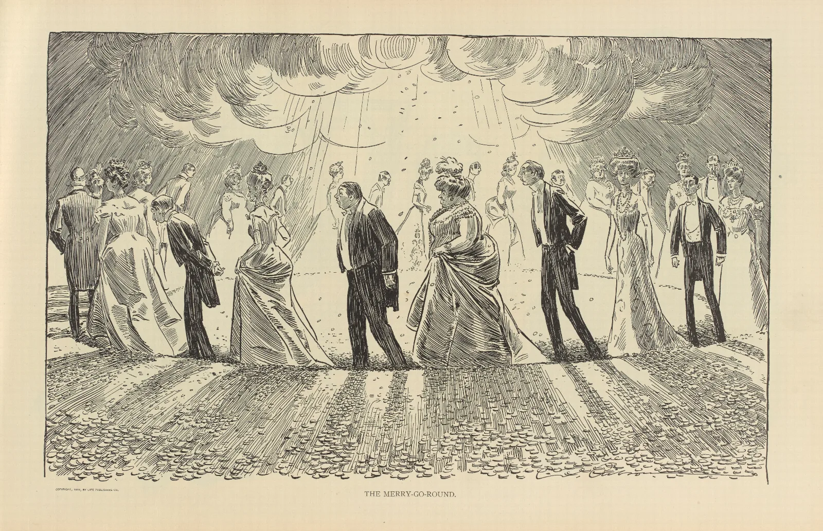 The Merry Go Round Wall Art by Charles Dana Gibson - Canvas Print