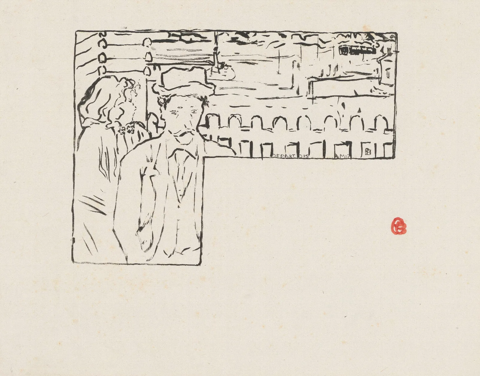 Depart Des Amis Wall Art by Pierre Bonnard - Canvas Print