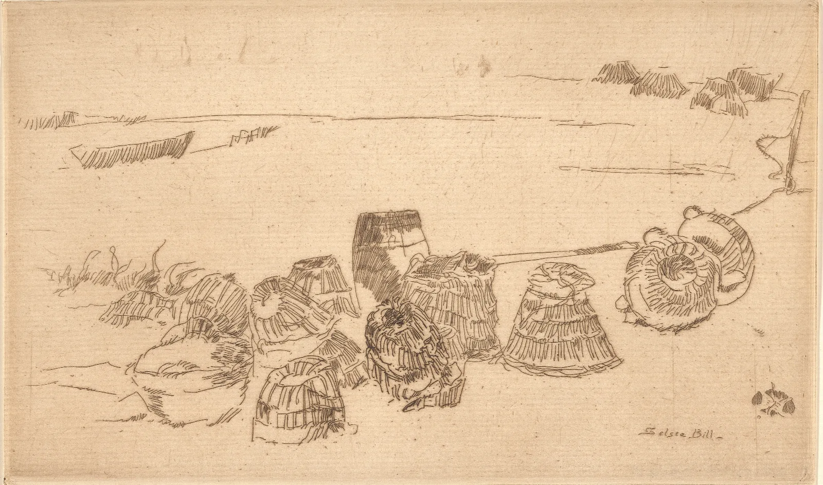 Lobster Pots 2 Wall Art by James Abbott McNeill Whistler - Canvas Print