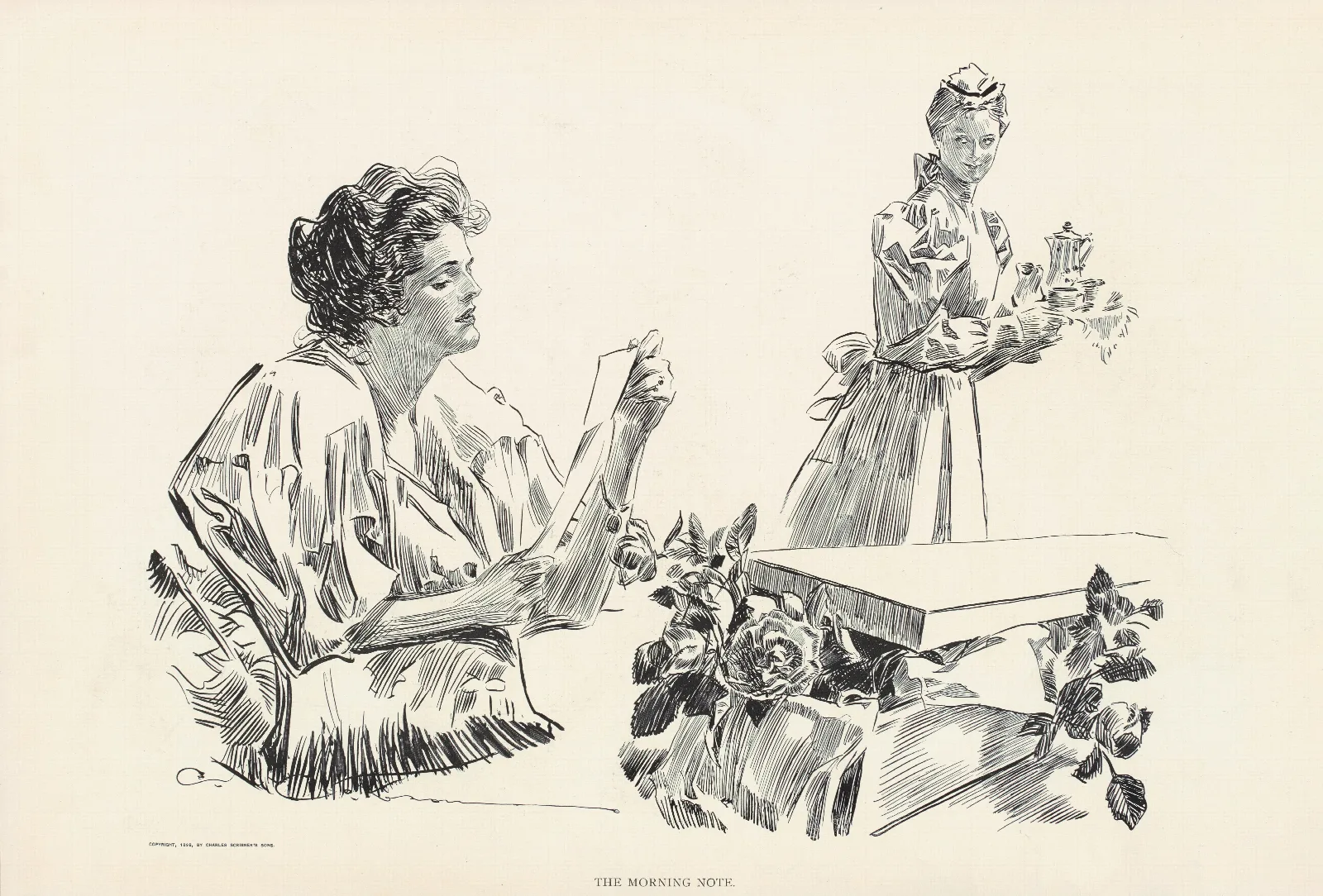 The Morning Note Wall Art by Charles Dana Gibson - Canvas Print