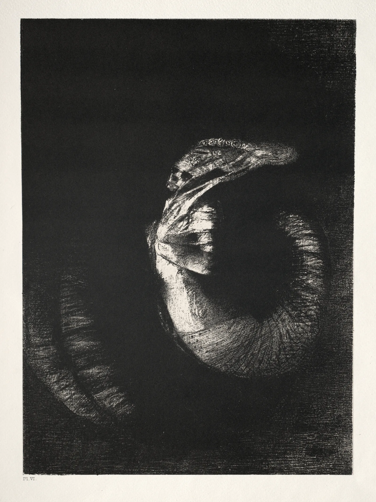 It Is A Skull Wreathed With Roses It Dominates A Womans Torso Of Pearly Whiteness Wall Art by Odilon Redon - Canvas Print
