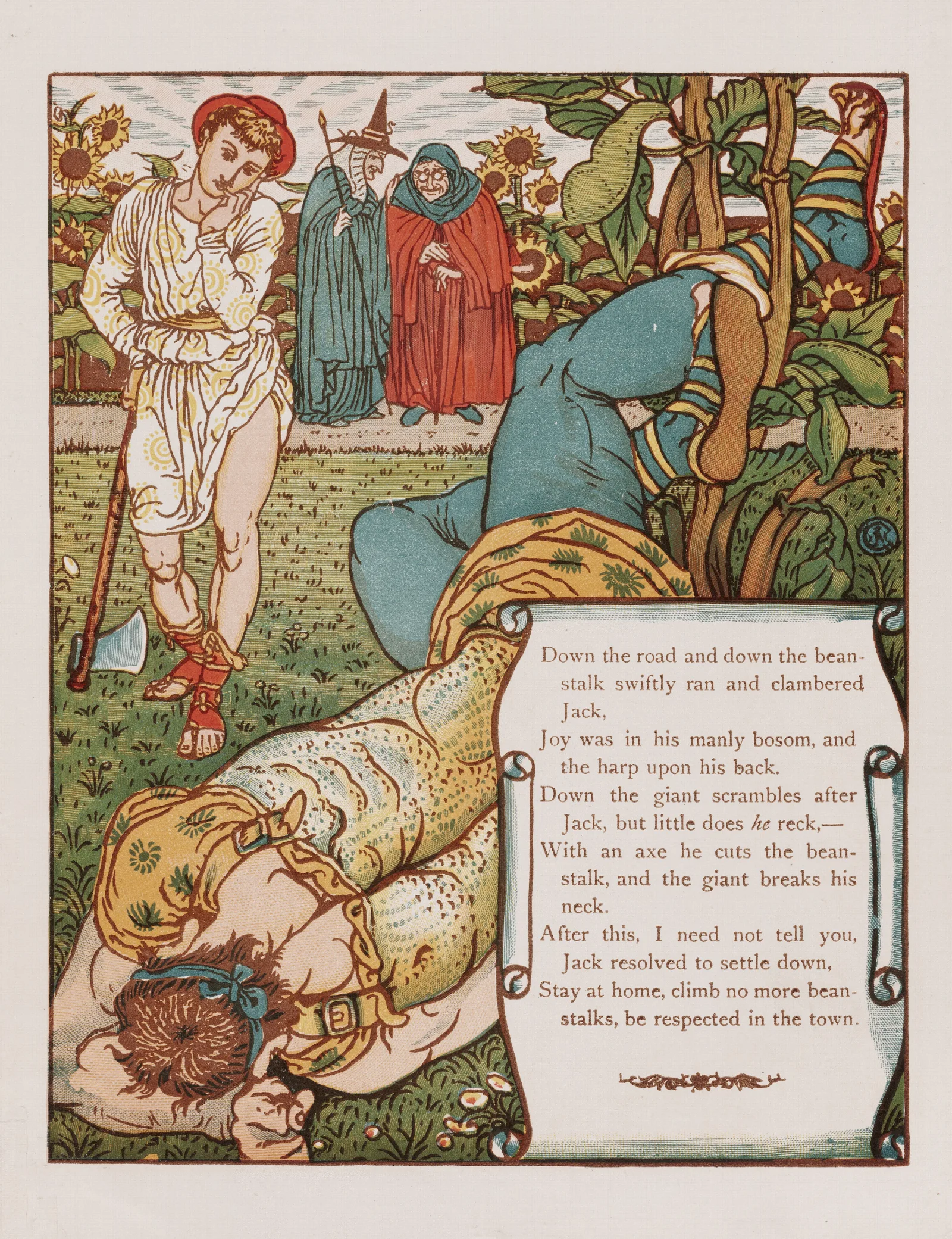 Jack And The Bean Stalk Pl 8 Wall Art by Walter Crane - Canvas Print