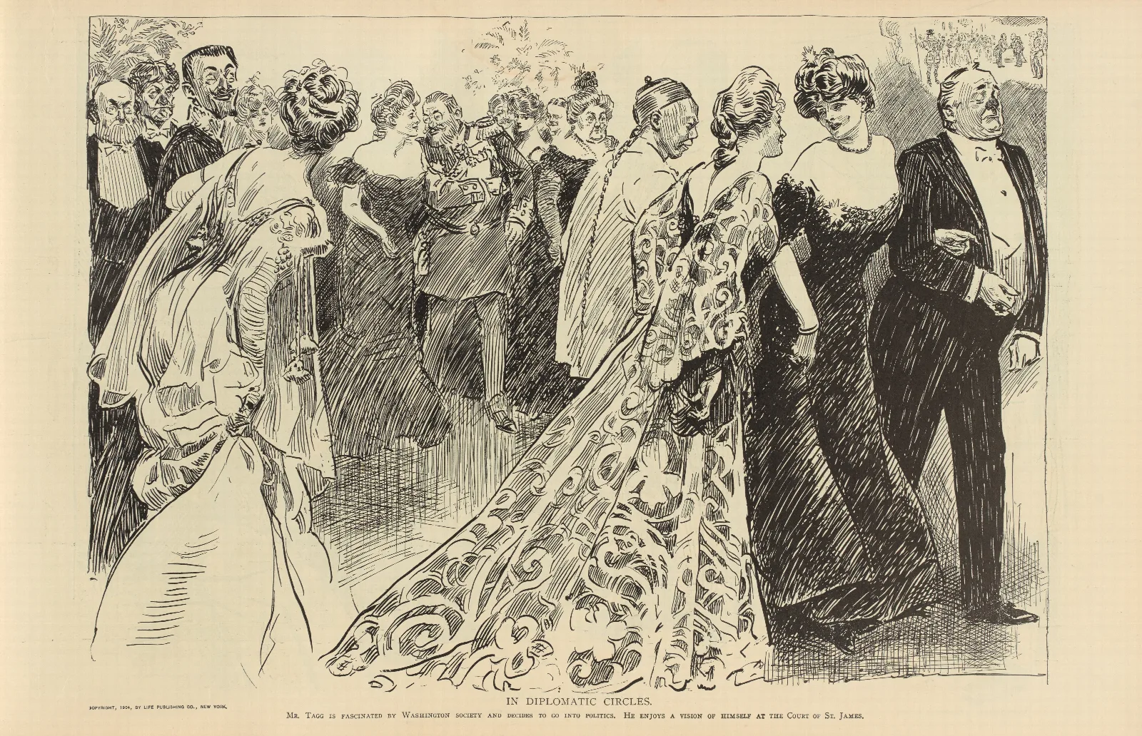 In Diplomatic Circles Wall Art by Charles Dana Gibson - Canvas Print