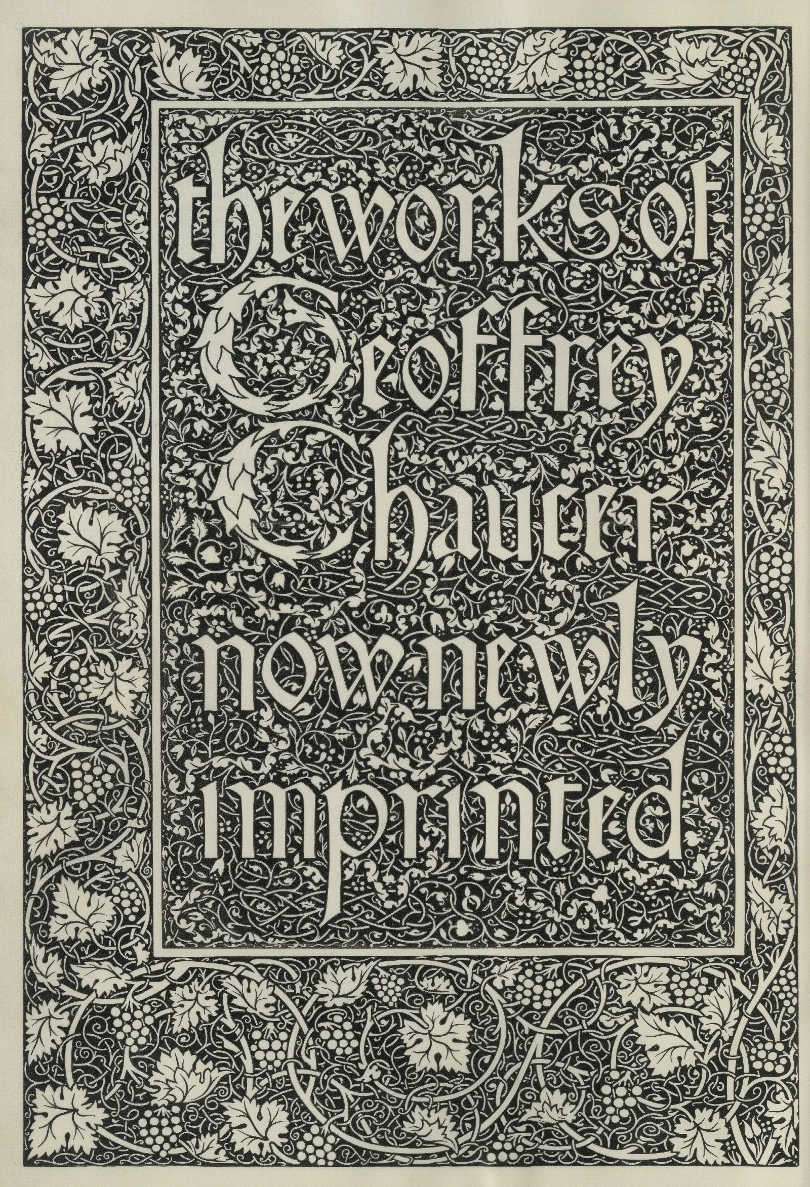 The Works Of Geoffrey Chaucer Pl 01 Wall Art by Sir Edward Coley Burne-Jones - Canvas Print