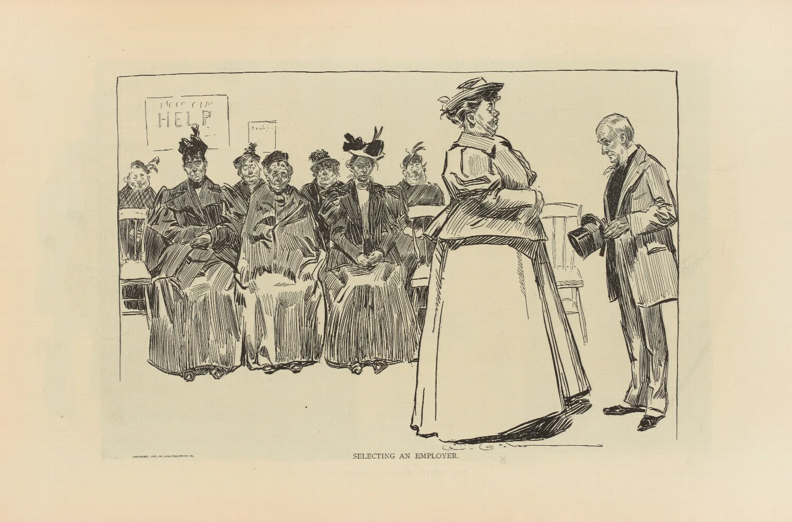 Selecting An Employer Wall Art by Charles Dana Gibson - Canvas Print