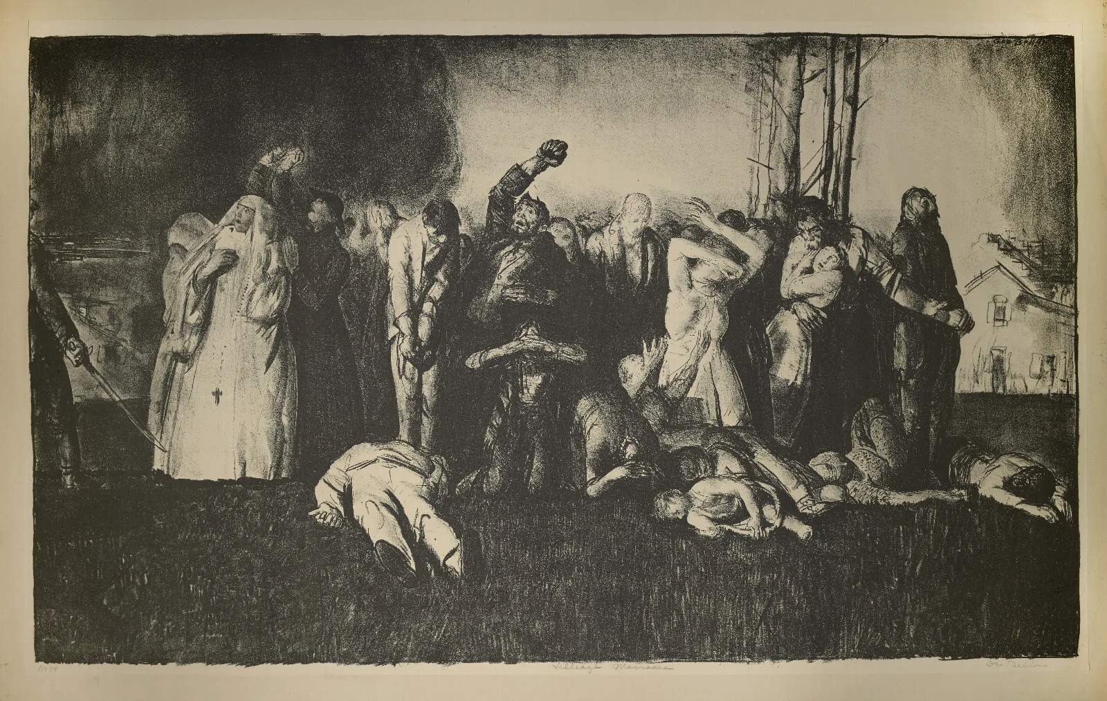 Village Massacre Wall Art by George Wesley Bellows - Canvas Print